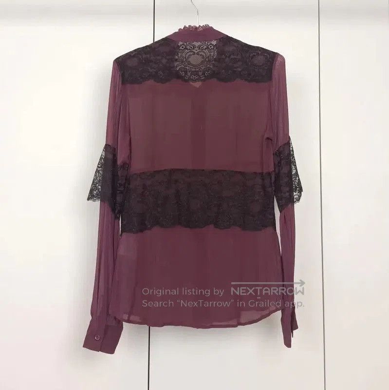 Valentino Valentino Burgundy Silk Long Sleeve Blouse . Size S / US 4 / IT 40 - 2 Thumbnail