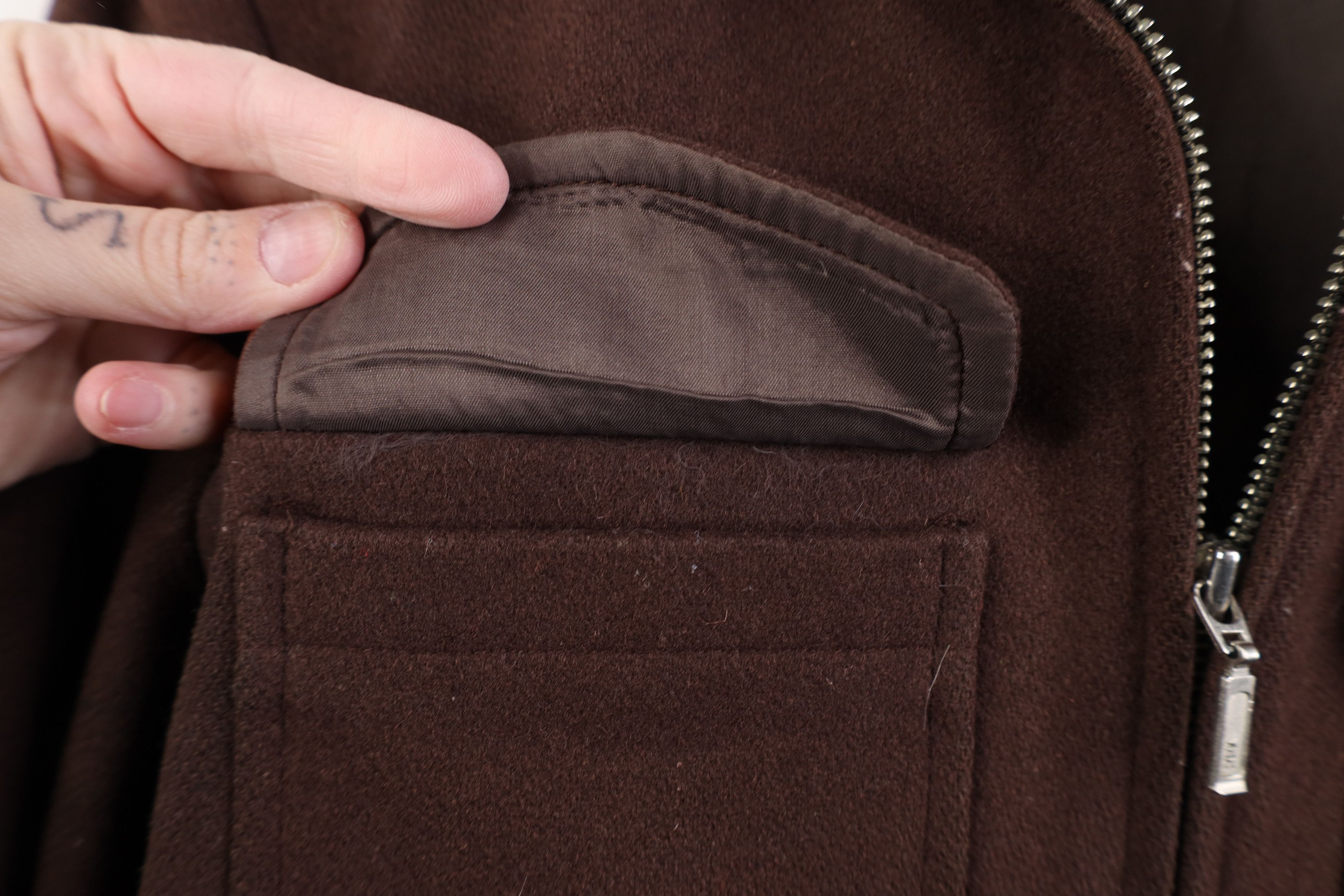 J.Crew Vintage 90s J Crew Wool Full Zip Bomber Jacket Brown Size S / US 4 / IT 40 - 6 Thumbnail