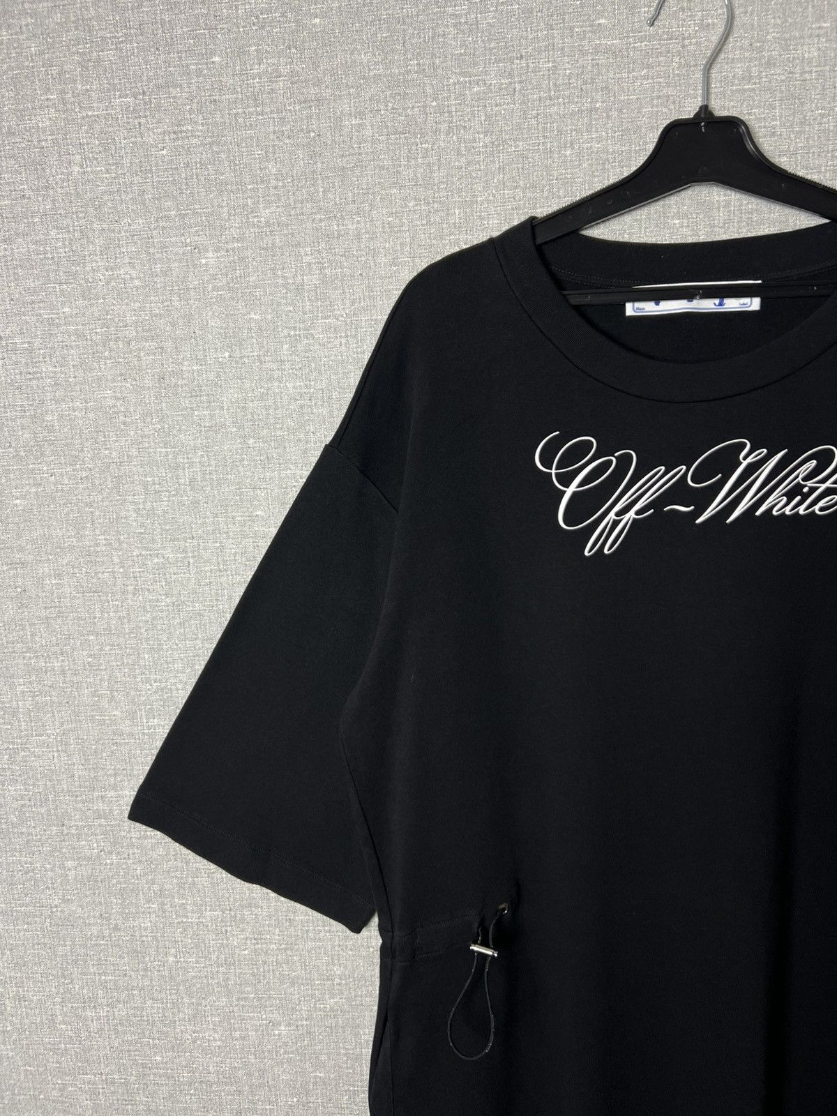 Off-White × Virgil Abloh Off-White Virgil Abloh Logo Coulisse T-Shirt Dress In Black Size M / US 6-8 / IT 42-44 - 7 Thumbnail