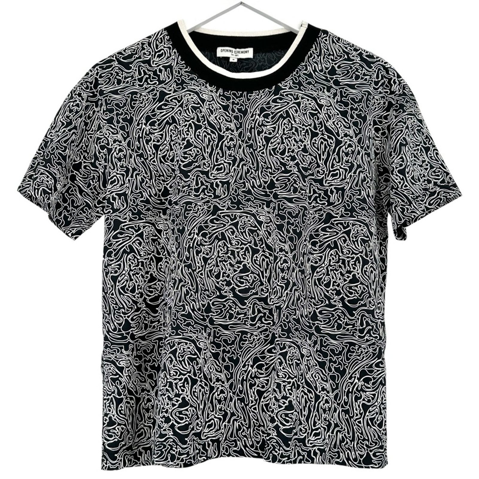 Opening Ceremony Black & White Bold Trippy Graphic Print T-Shirt Tee Size M / US 6-8 / IT 42-44 - 1 Thumbnail