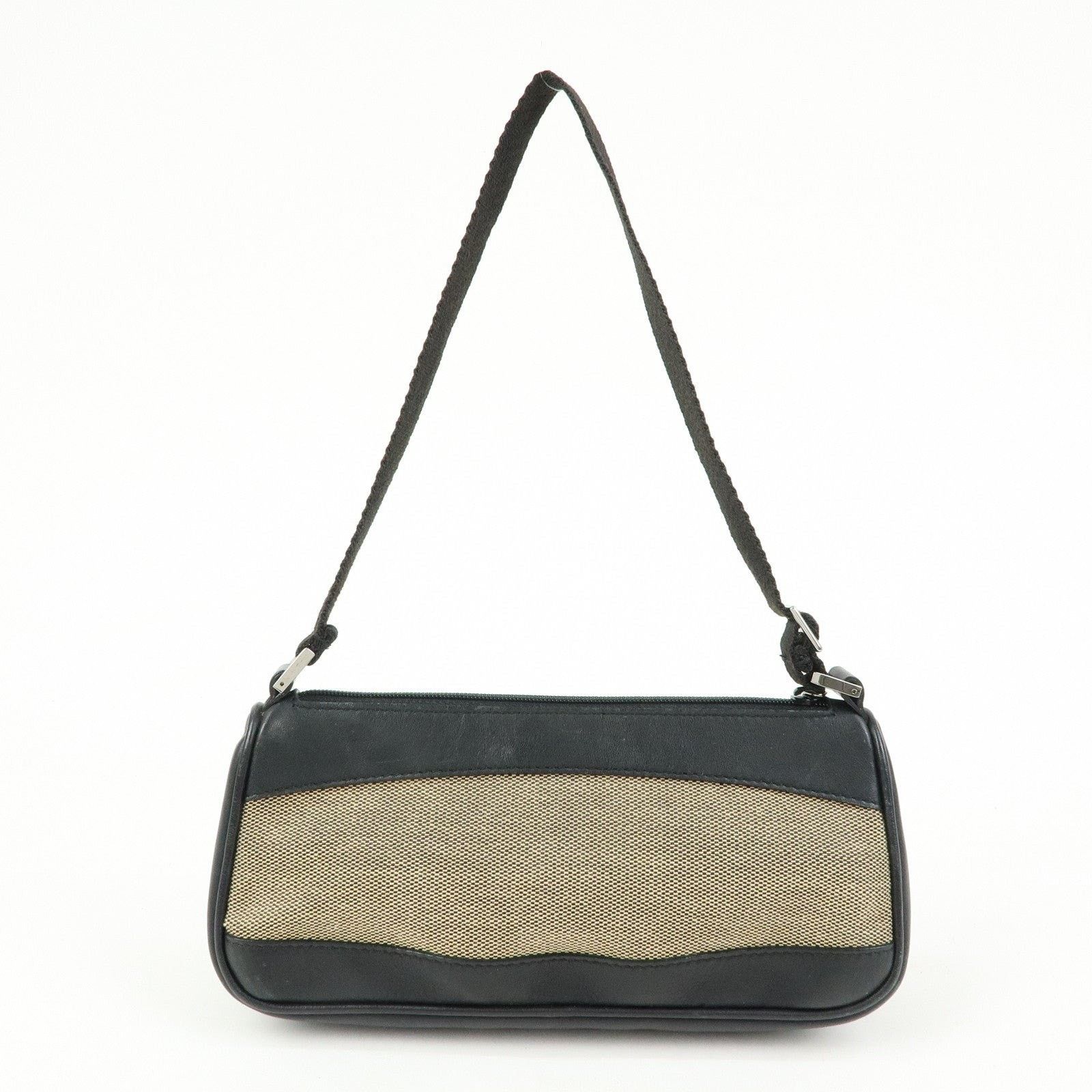 Gucci Gucci Logo Canvas & Leather Shoulder Bag Black Size ONE SIZE - 2 Thumbnail