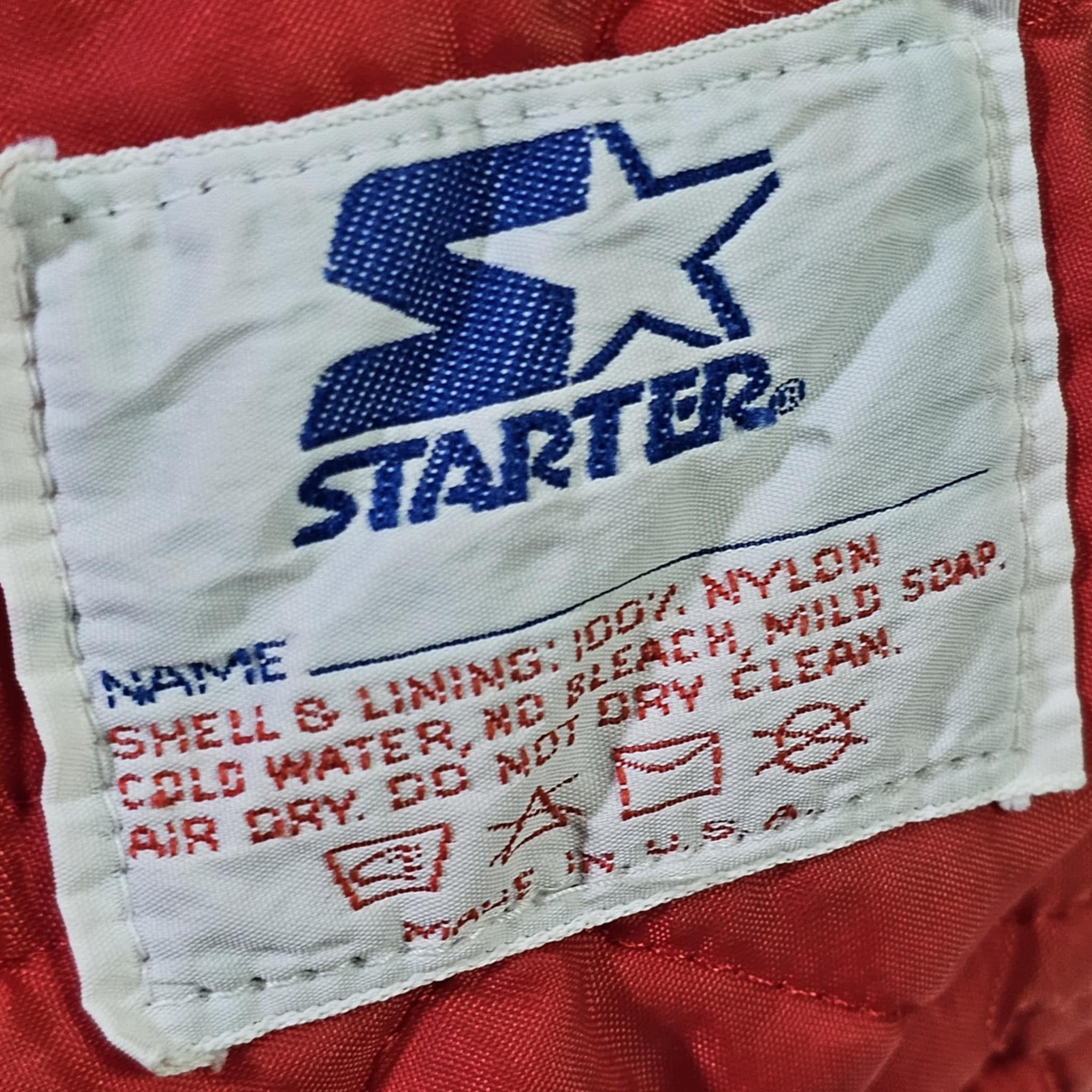 NHL × Starter × Vintage Chicago Blackhawks Vintage 80s Starter Satin Bomber Jacket Size US S / EU 44-46 / 1 - 6 Thumbnail