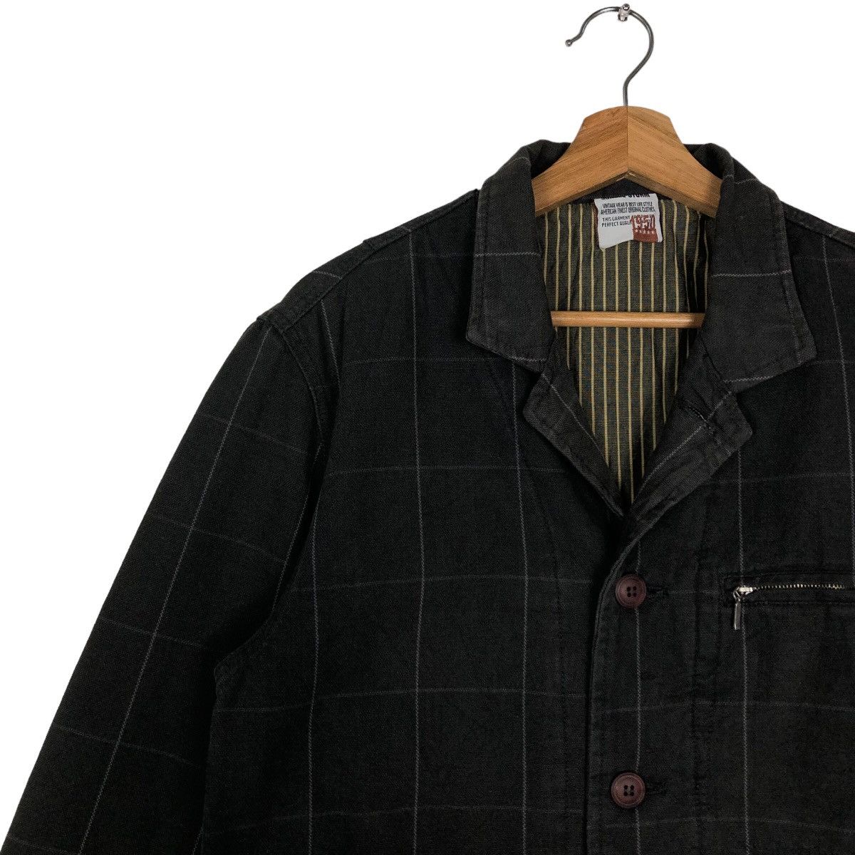 Issey Miyake 🔥90’s Striped Chore Jacket Double Breast Jungle Storm Japan Size US M / EU 48-50 / 2 - 7 Thumbnail