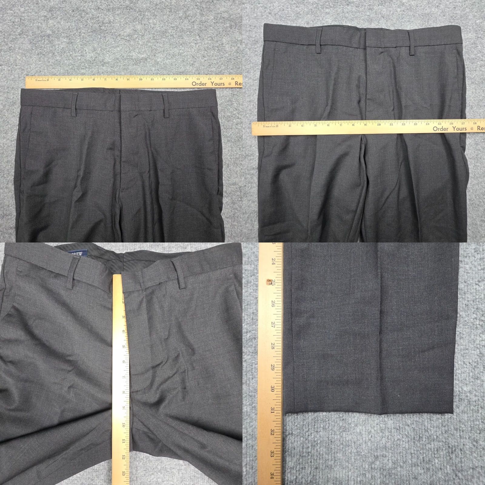 J.Crew VINTAGE J.CREW Wool Dress Pants Men 32 x 32 Gray Lined Creased Straight Leg Size US 32 / EU 48 - 8 Thumbnail
