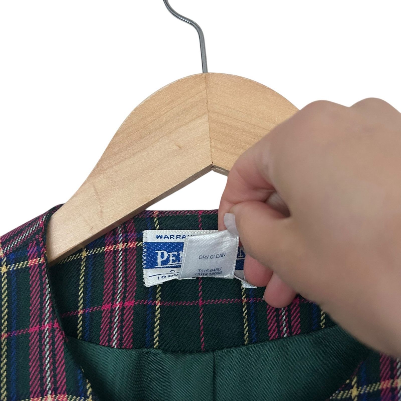 Pendleton Vintage 90s Pendleton 100% Wool Pink Green Plaid Suit Set 10 Size 32" / US 10 / IT 46 - 5 Thumbnail