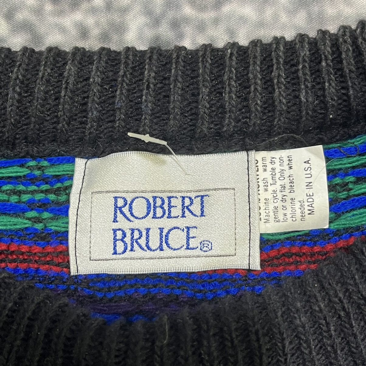 Robert Bruce Vintage 90s Robert Bruce 3D Pattern Grandpa Coogi Sweater Size US L / EU 52-54 / 3 - 4 Thumbnail