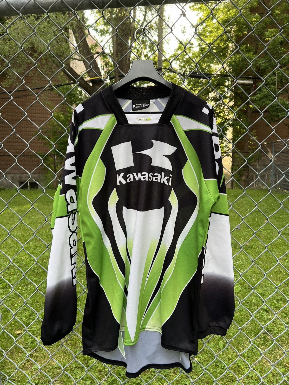 Vintage Kawasaki Motorcycle Longsleeve Jersey Top Size US L / EU 52-54 / 3 - 4 Thumbnail