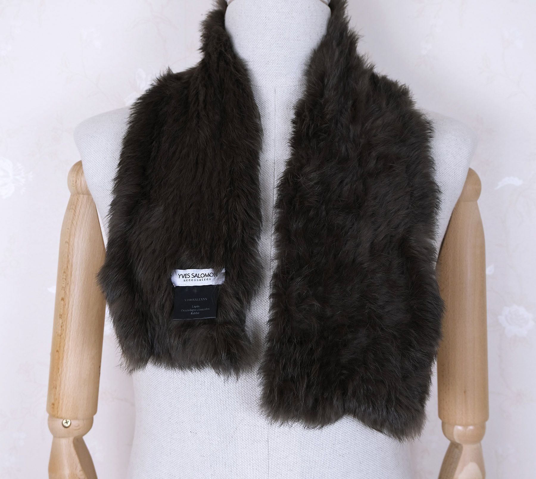 Yves Salomon Yves Salomon, brown rabbit hair scarf, rabbit fur, NP 455 e Size ONE SIZE - 2 Thumbnail