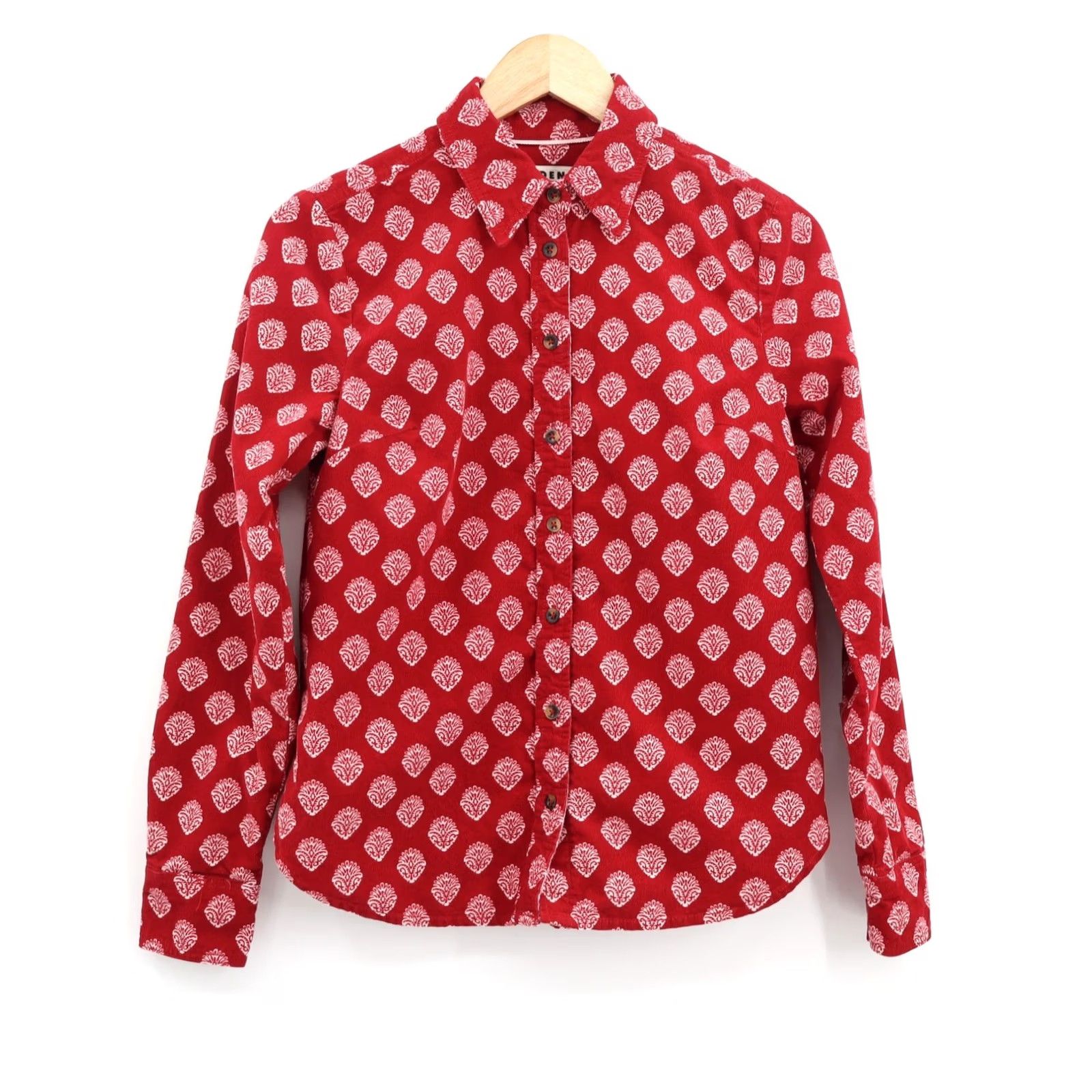 Boden Boden Shirt Women's Sienna Cord Shirt Rythmic Red Ornate Stamp Sz 6 Size M / US 6-8 / IT 42-44 - 2 Thumbnail
