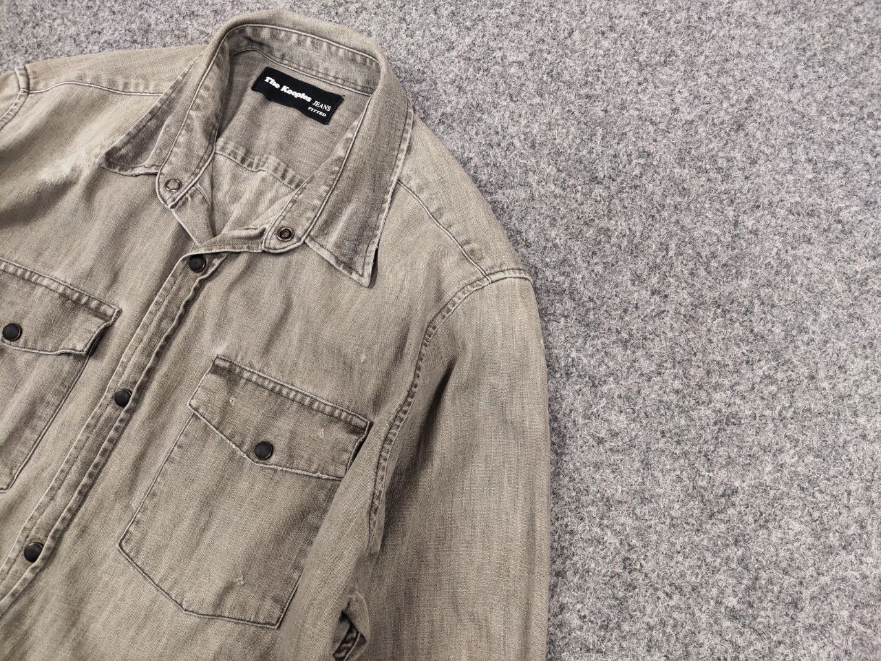 The Kooples The Kooples Jeans Fitted Distressed Button Denim Shirt Size US M / EU 48-50 / 2 - 5 Thumbnail