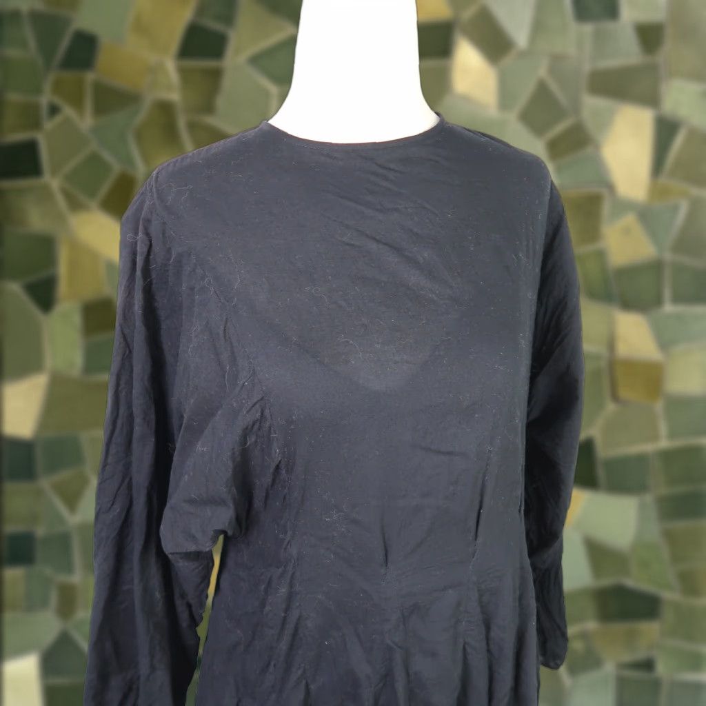RHODE Rhode Black Cotton Long Sleeve Drop Waist Midi Dress S Womens Midi Casual Party/Cocktail Size S / US 4 / IT 40 - 1 Thumbnail