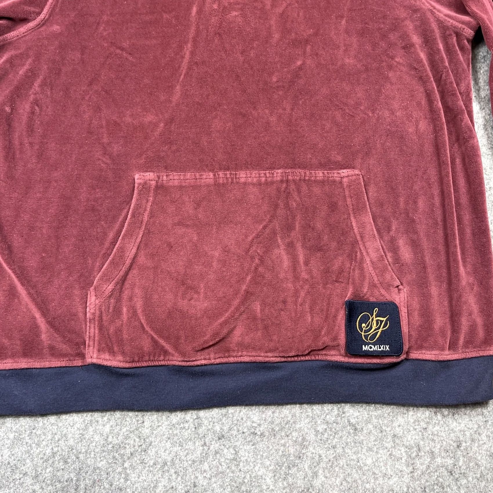 Sean John VINTAGE Sean John Sweatshirt Pullover Velour Burgundy Pockets Men L 90s Y2K Zip Embroidered Logo Size US L / EU 52-54 / 3 - 3 Thumbnail