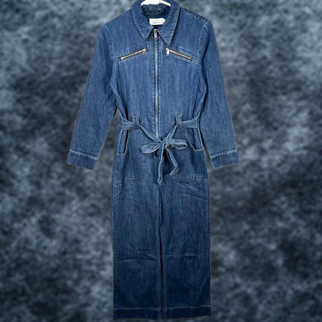 & Other Stories & Other Stories Paris Atelier Denim Jumpsuit Belted Long Sleeve Zip Front Blue Shirt? Size S / US 4 / IT 40 - 1 Thumbnail