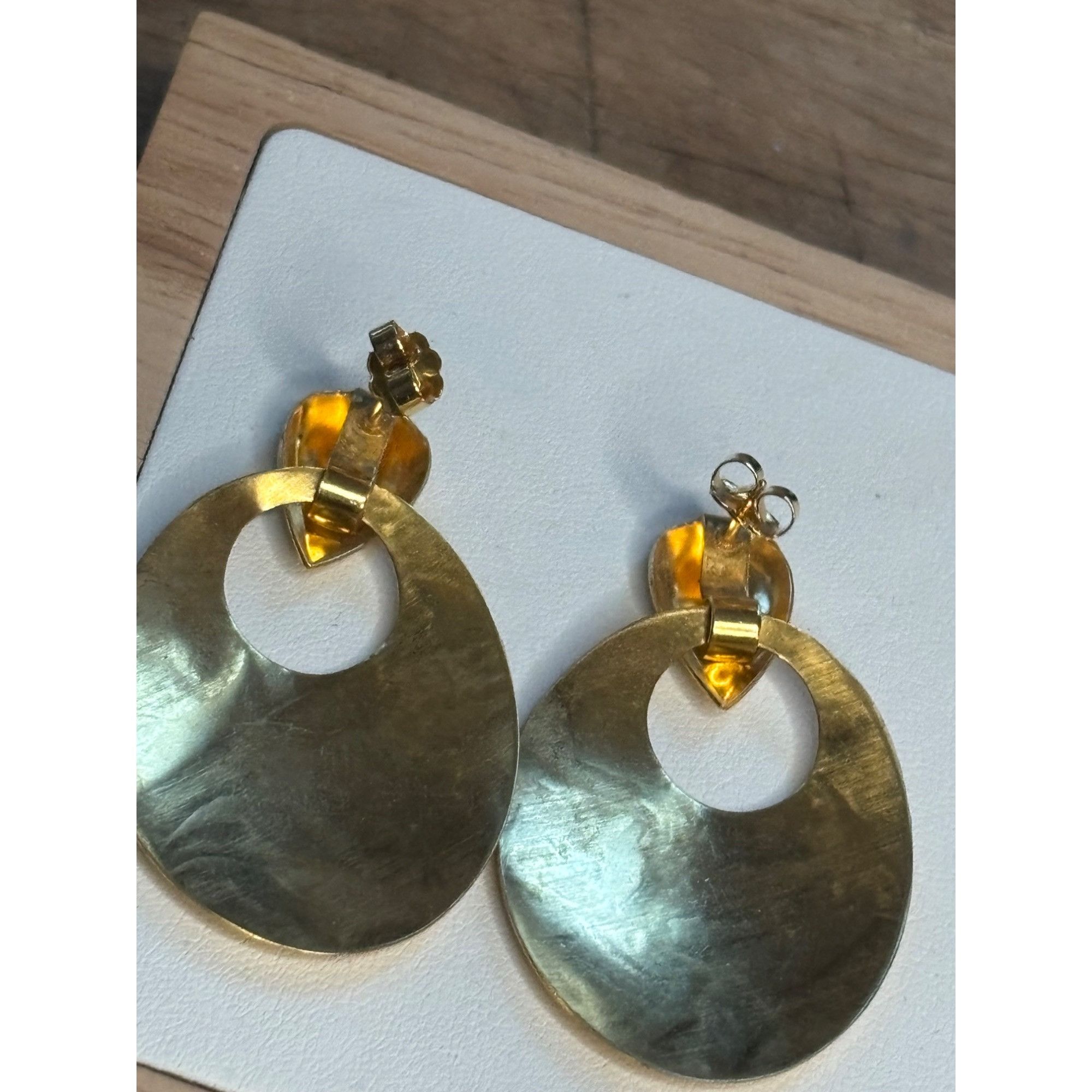 Other Elegant Teardrop Doorknocker Gold Tone Dangle Earrings Size ONE SIZE - 4 Thumbnail