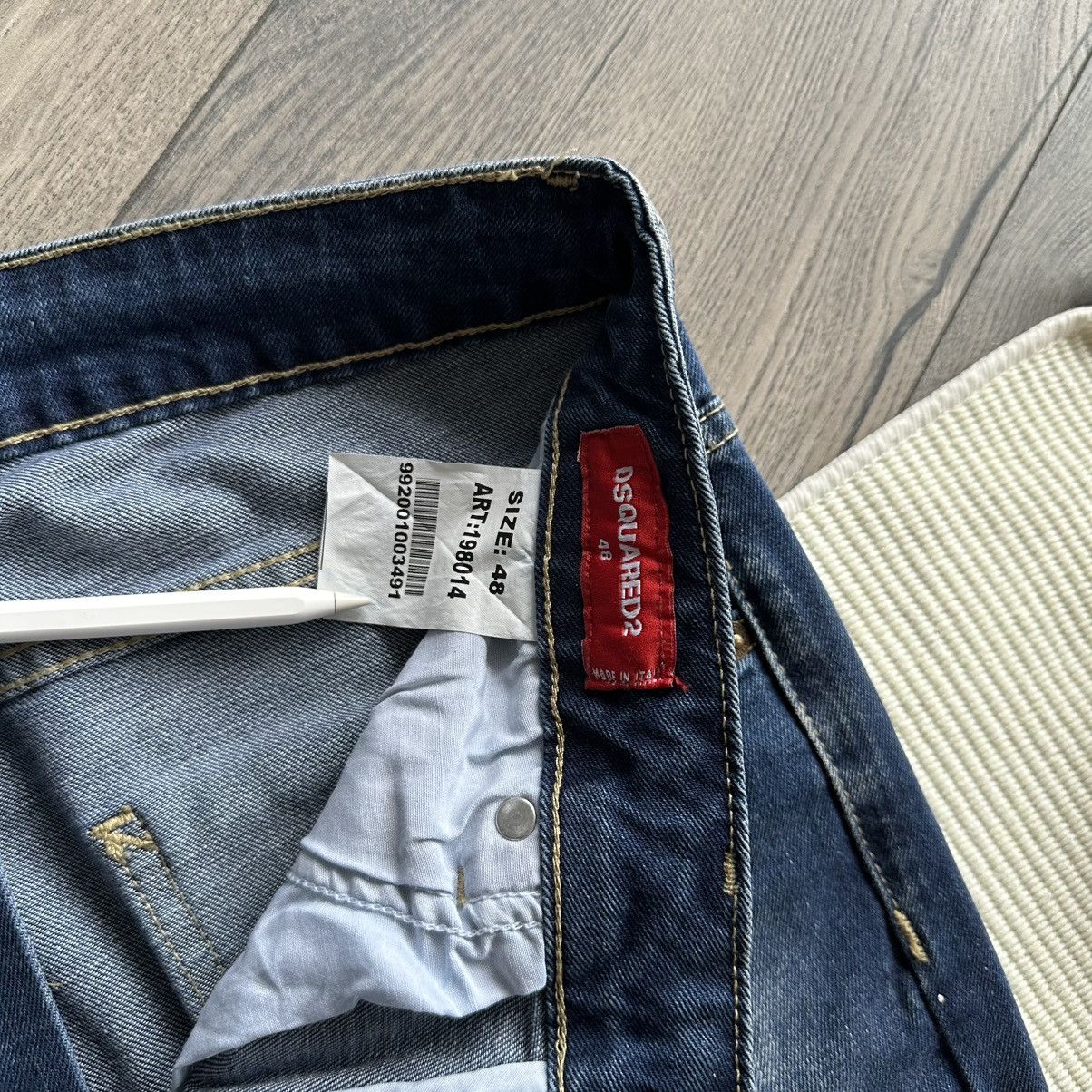 Dsquared2 DSQUARED2 Distressed Paint Splatter Slim Fit Blue Jeans Size US 32 / EU 48 - 5 Thumbnail