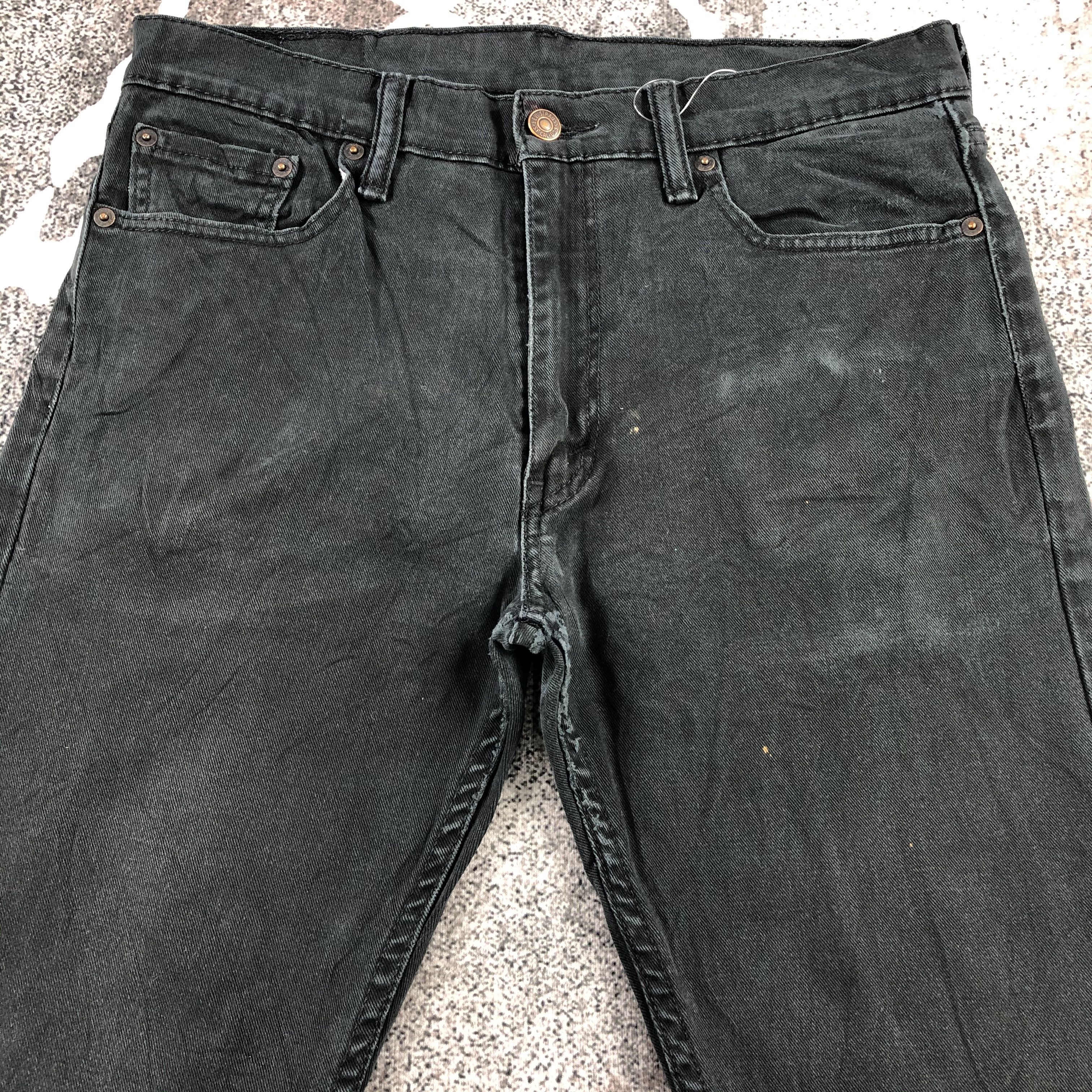 Levi's Levis 513 Jeans Distress Black Denim KJ979 Size US 33 - 3 Thumbnail