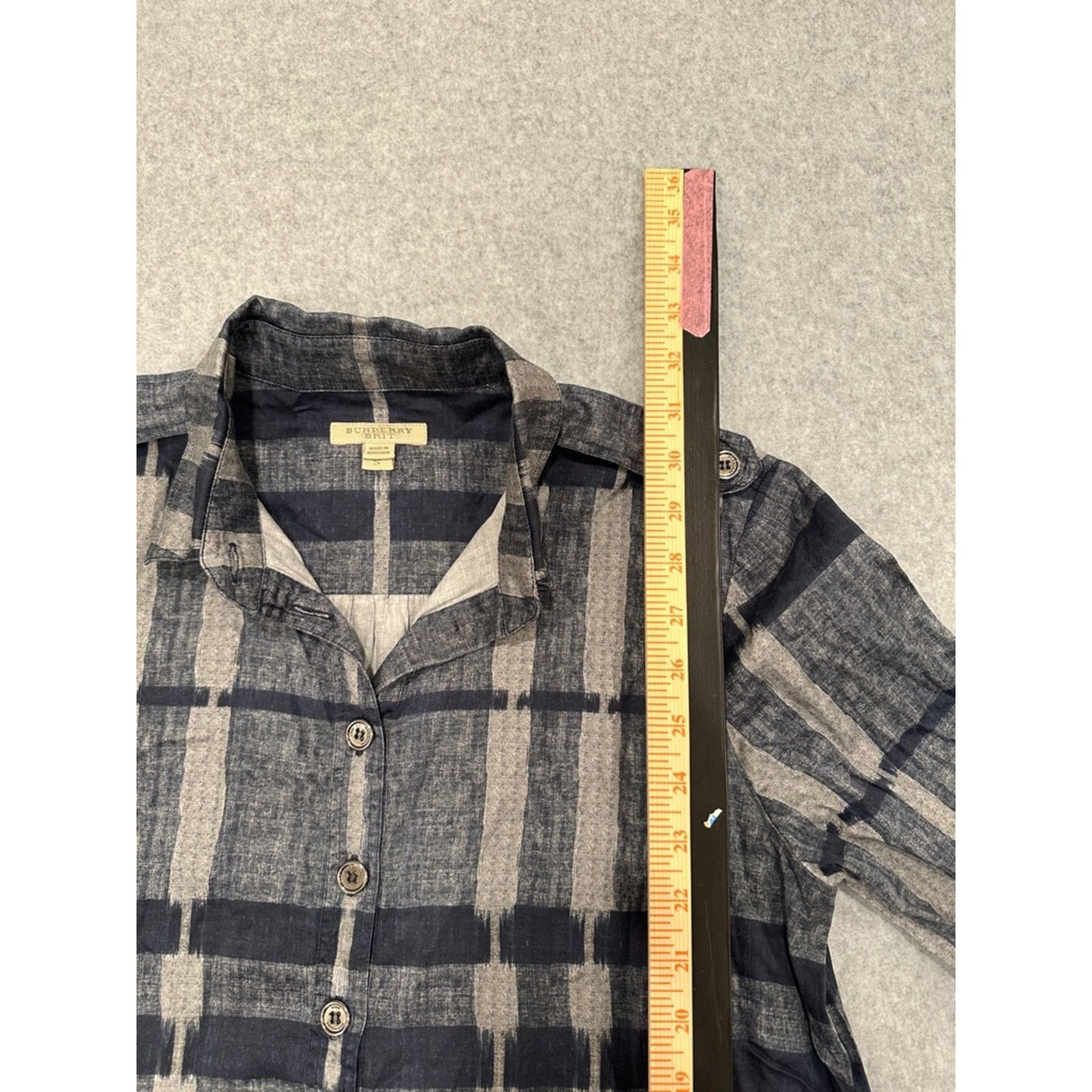 Burberry Burberry Blue Plaid Button-Up Tunic Shirt Size S / US 4 / IT 40 - 12 Thumbnail