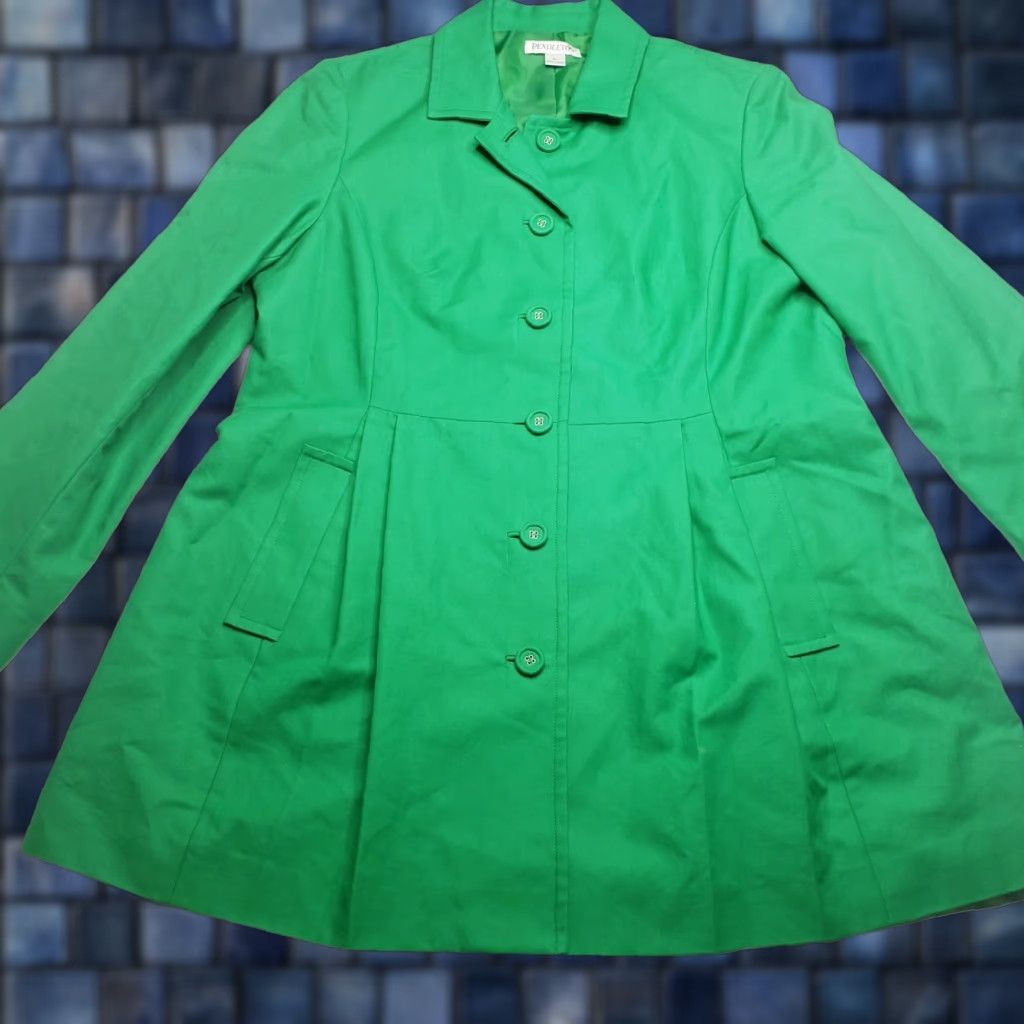 Pendleton Womens Pendleton Bright Green Size Large Dress Jacket Coat With Pockets Size L / US 10 / IT 46 - 1 Thumbnail