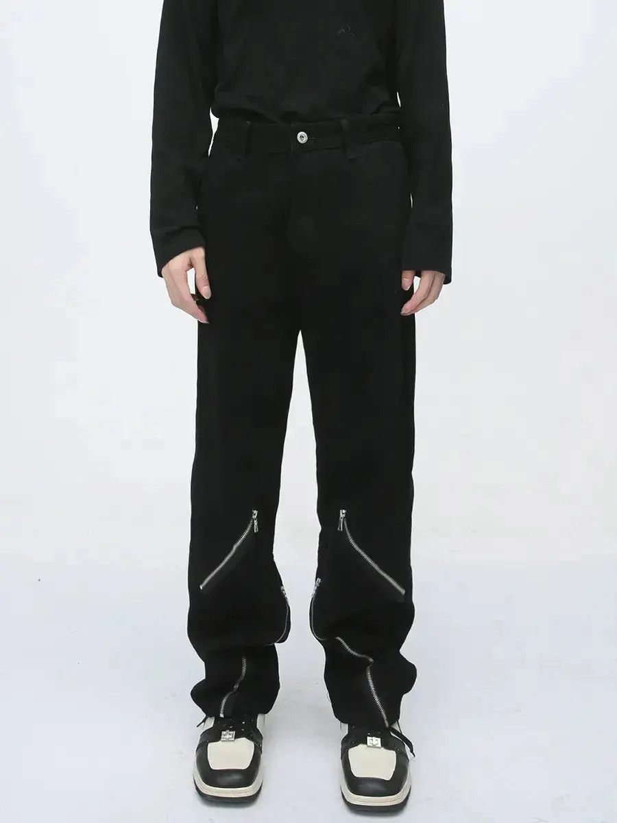 Japanese Brand Retro loose straight zipper jeans Size US 32 / EU 48 - 6 Thumbnail