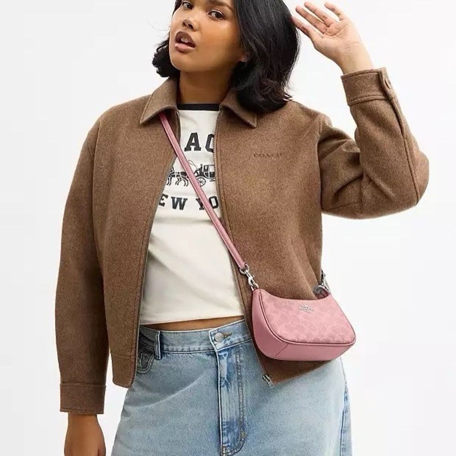 Coach NWT Coach Teri Mini Crossbody Bag Canvas CW323 Dusty Pink Size ONE SIZE - 12 Thumbnail