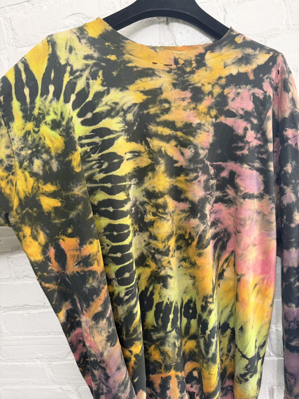 Vintage Vintage 90's Liquid Blue thrashed tie dye cut longsleeve Size US XL / EU 56 / 4 - 2 Thumbnail