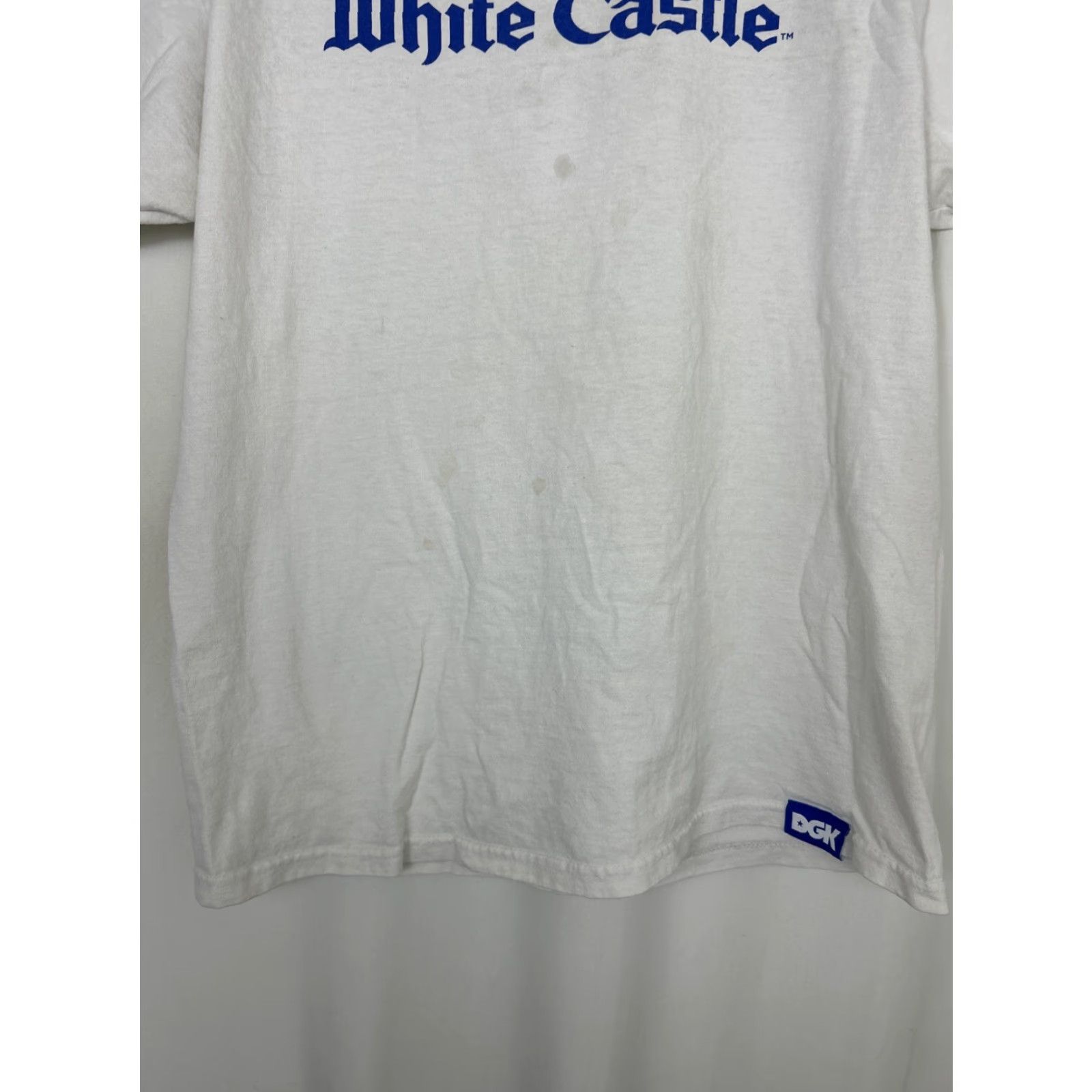 DGK DGK White Castle T-Shirt Mens Large White Graphic Short Sleeve Crew Neck Stains Size US L / EU 52-54 / 3 - 6 Thumbnail