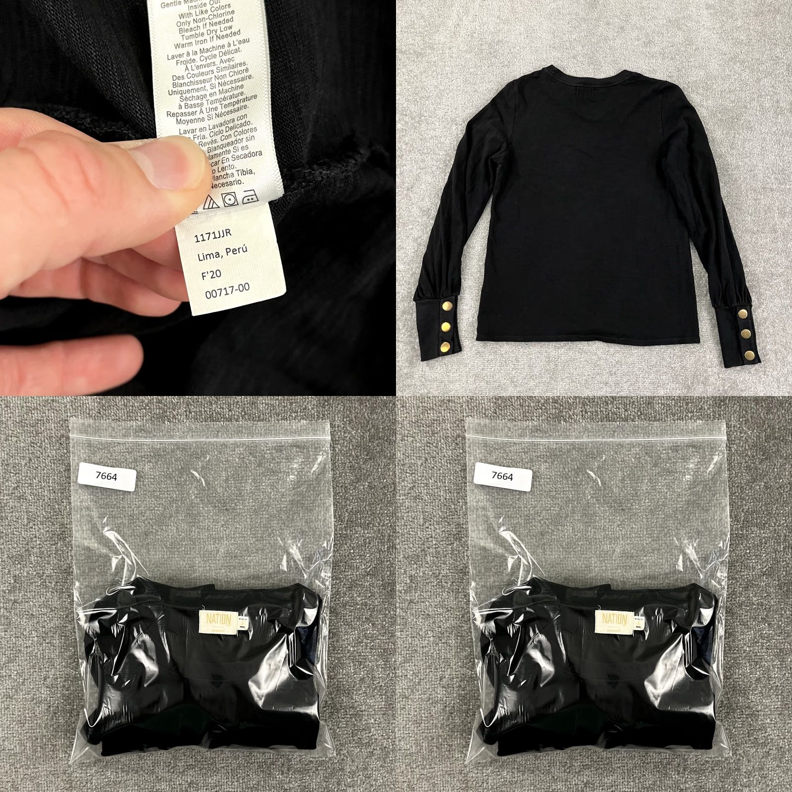 P.E Nation VINTAGE Nation Women's Long Sleeve T-Shirt Crew Neck Black Small Snap Top Casual, Travel, Workwear Size S / US 4 / IT 40 - 8 Thumbnail