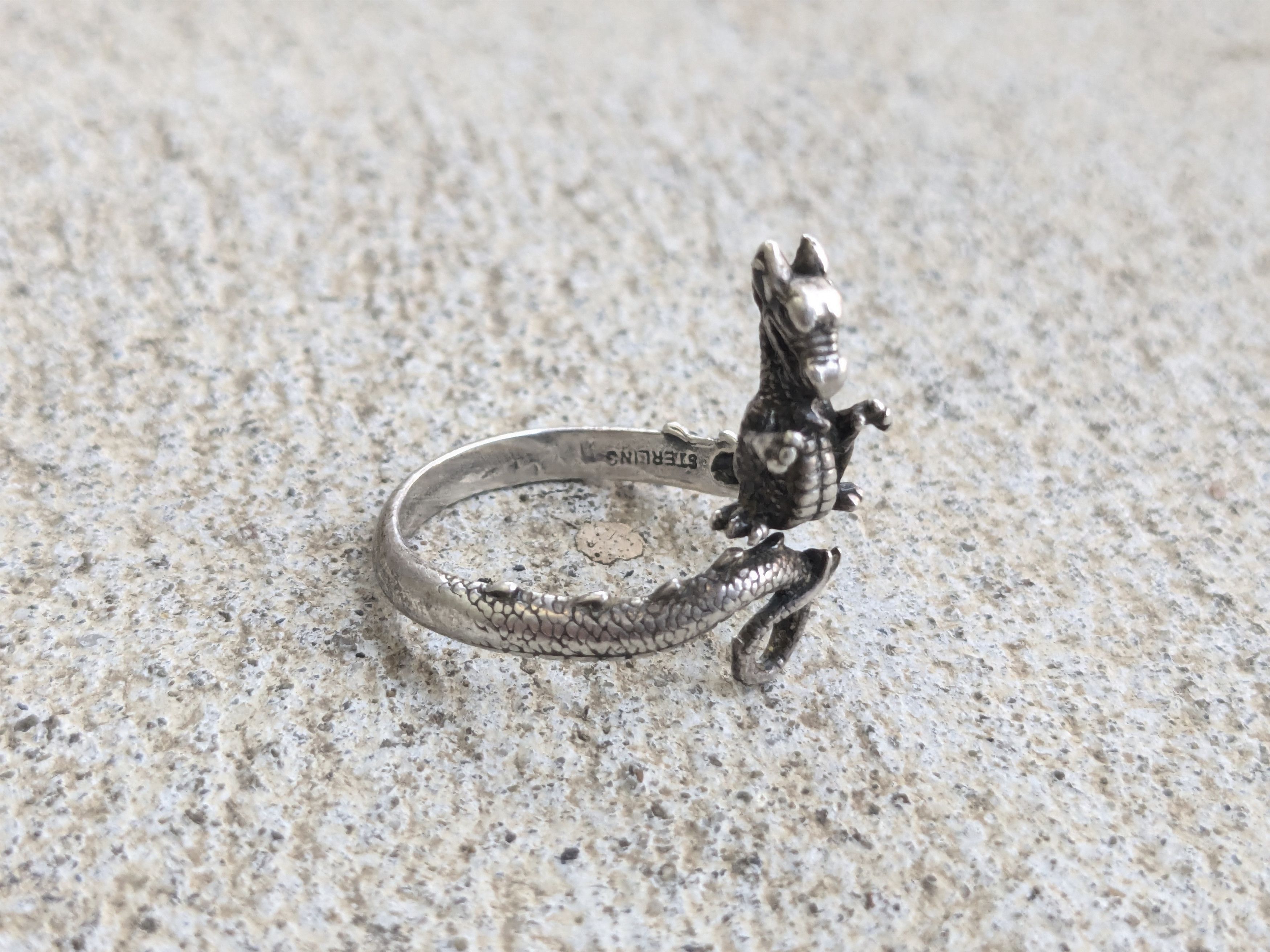 Jewelry Vintage Sterling Silver Ring Dragon 9 Shube Dakota West Size ONE SIZE - 4 Thumbnail