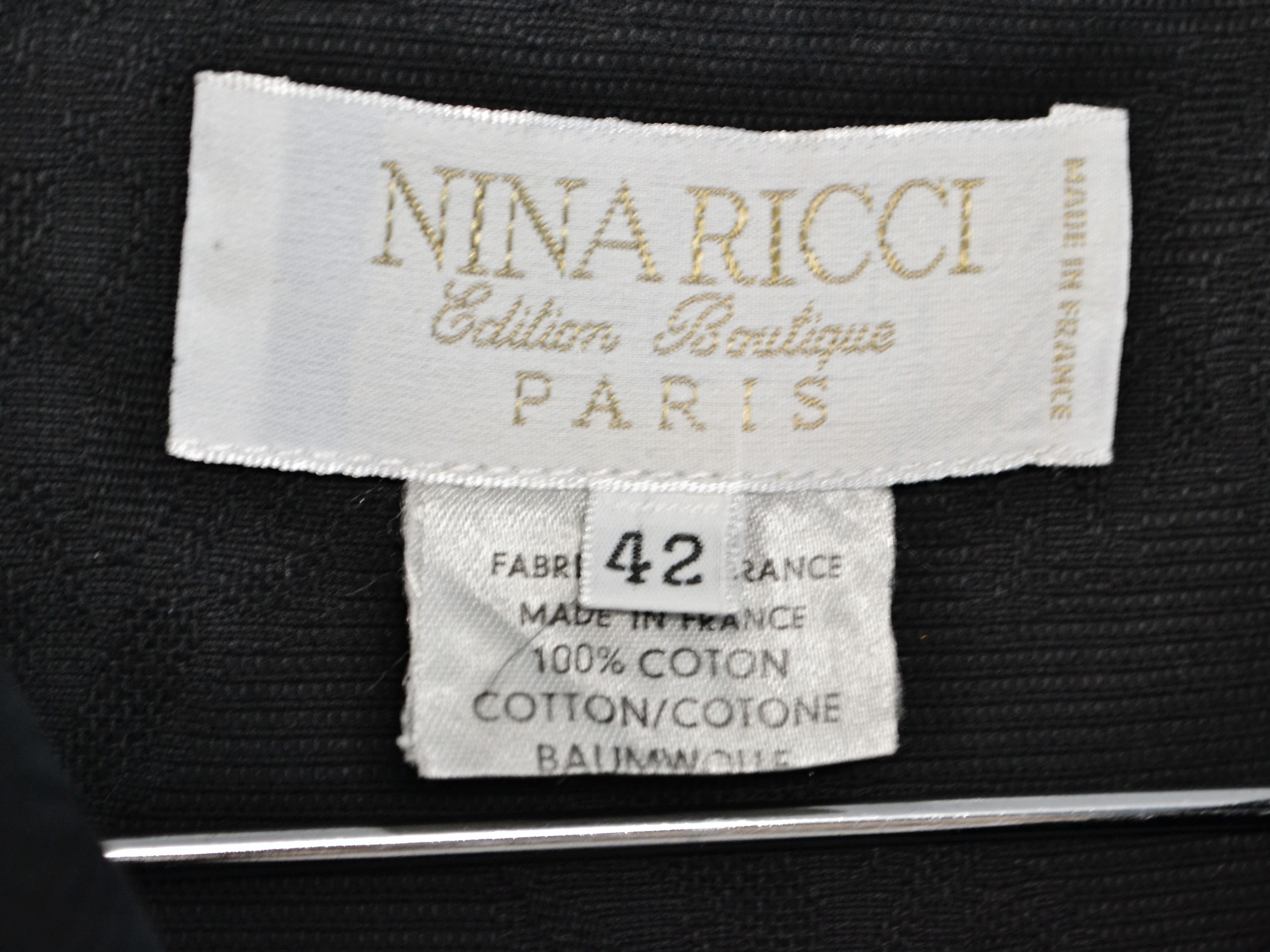 Nina Ricci NINA RICCI Vintage Black Cotton Dress Women’s Size 42 Size M / US 6-8 / IT 42-44 - 7 Thumbnail