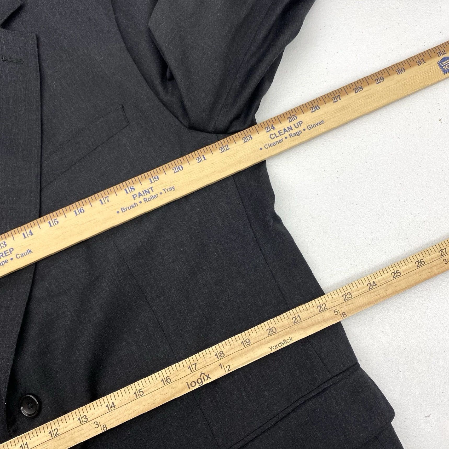 Bonobos Bonobos Blazer Mens size 46R Casual Two-Piece Suit Jacket Coat Wool Gray Notch Lapel Single-Breasted 2-Button Front Indoor: Dry Clean Only Mens Size 46R - 4 Thumbnail