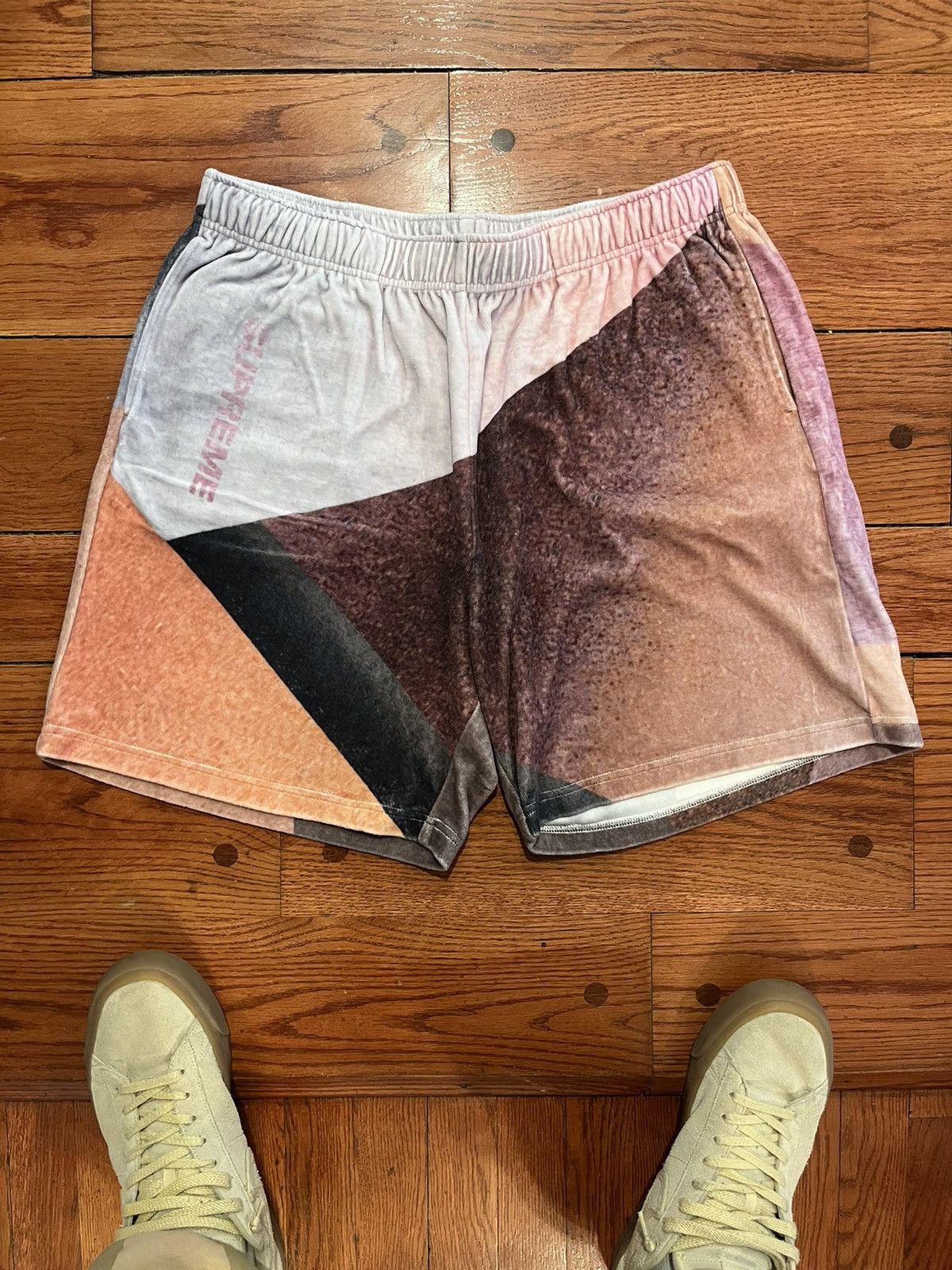 Supreme Supreme Geo Velour Shorts Pink Size Large Grailed
