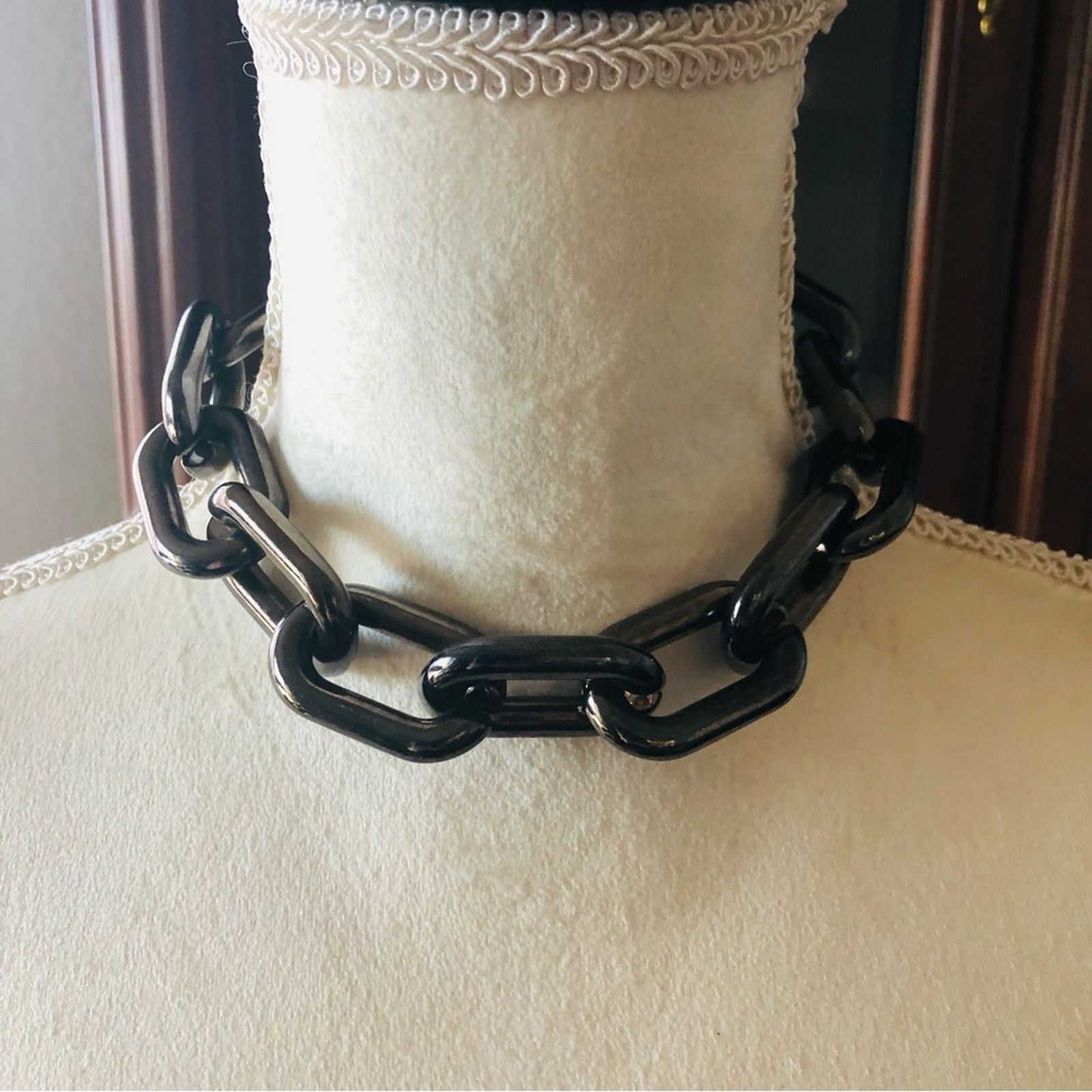 Jewelry Dark copper chrome bold chunky link choker necklace Size ONE SIZE - 3 Thumbnail