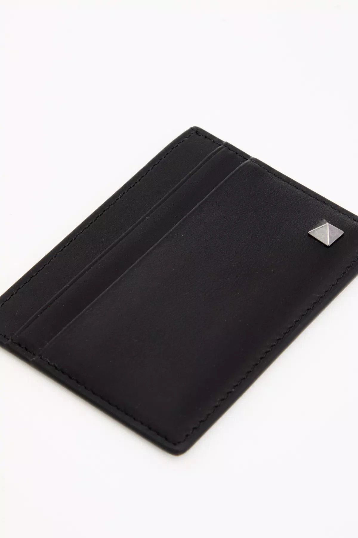 Valentino oc11z0725 Size:OS/Rockstud Calfskin Card Holder in Black Size ONE SIZE - 3 Thumbnail