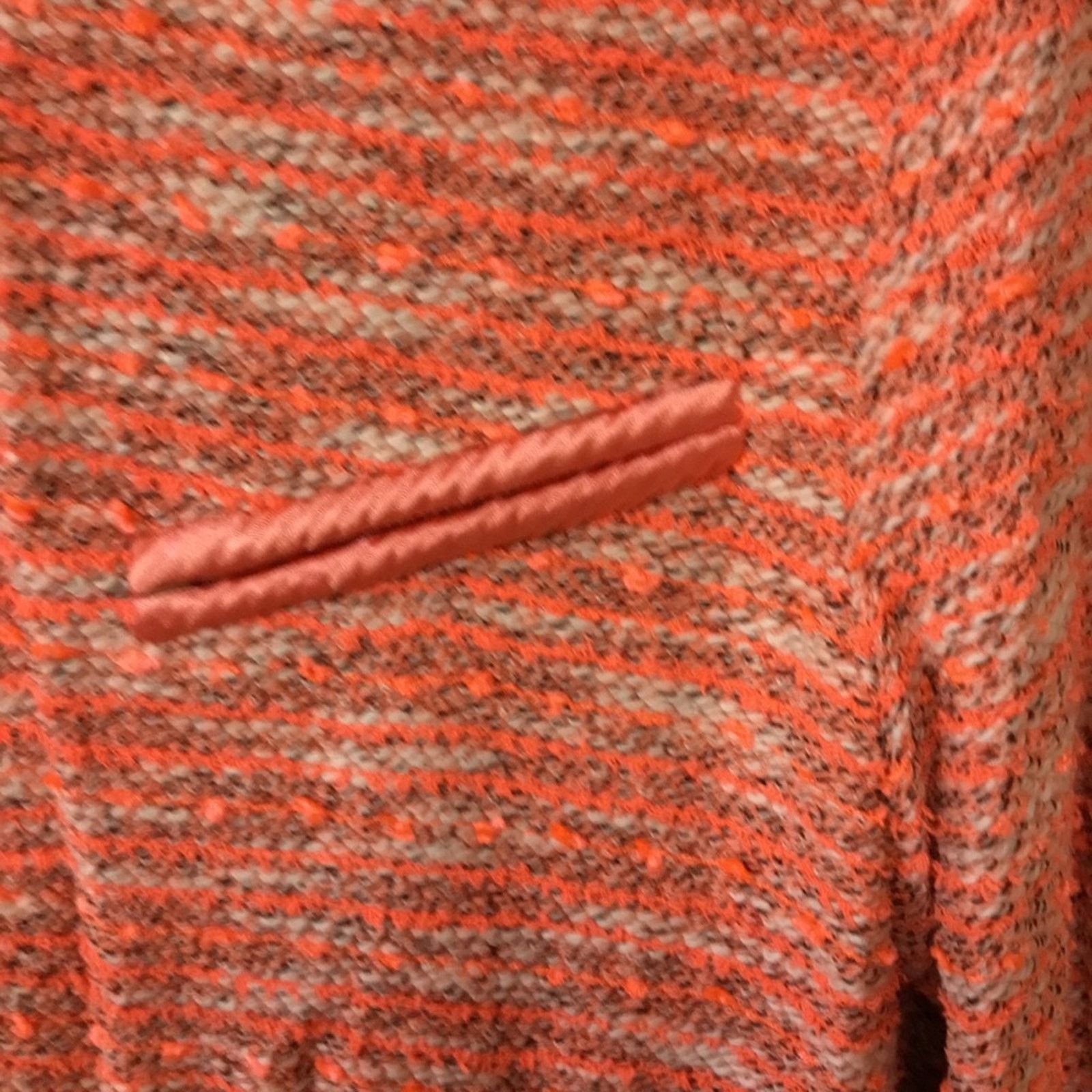 Other Orange Vintage Tweed Front Zip-Up Detail Jacket With Pockets Size XS / US 0-2 / IT 36-38 - 11 Thumbnail