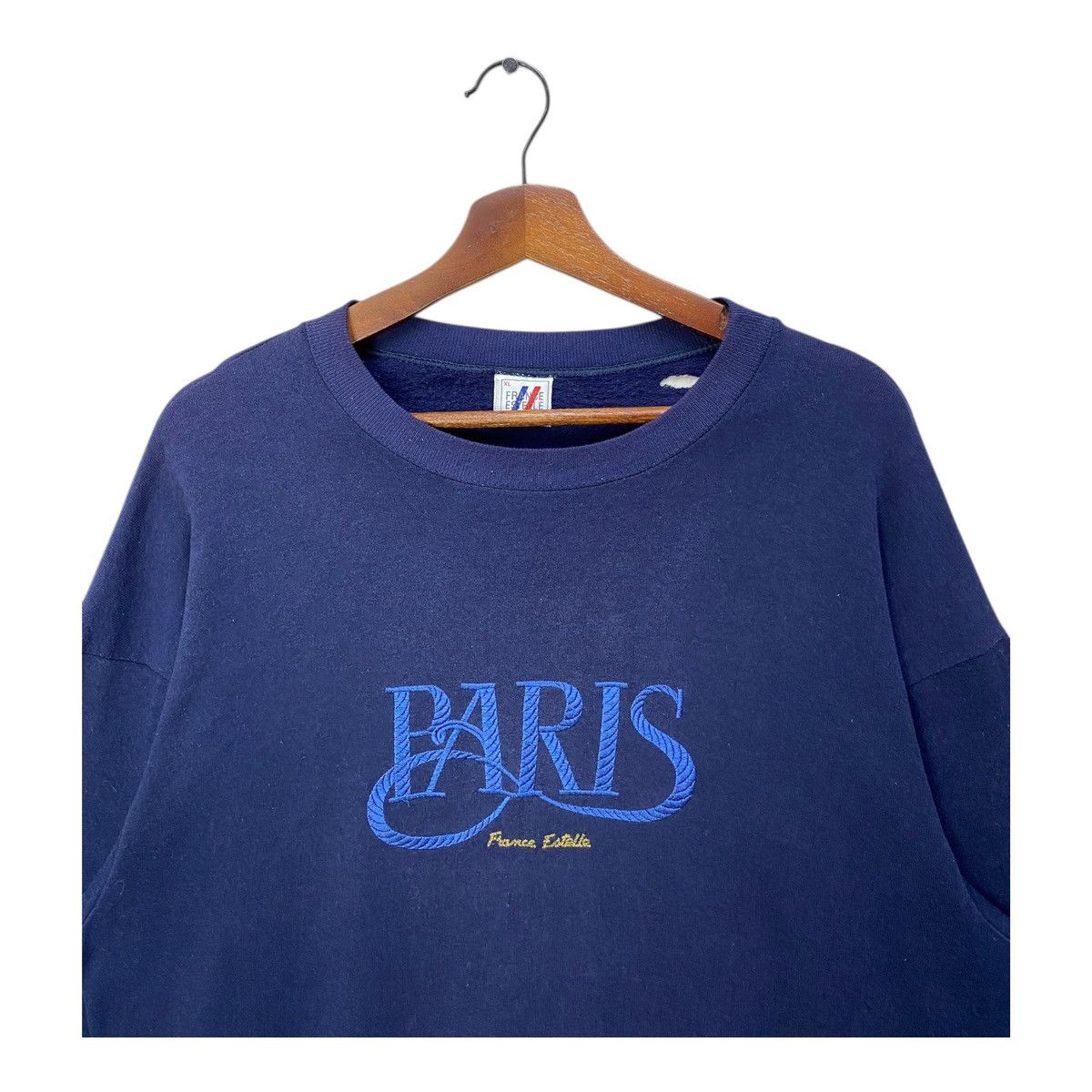 Vintage Vintage Paris Sweatshirt Big Spellout Embroidery Crewneck Size US XL / EU 56 / 4 - 2 Thumbnail