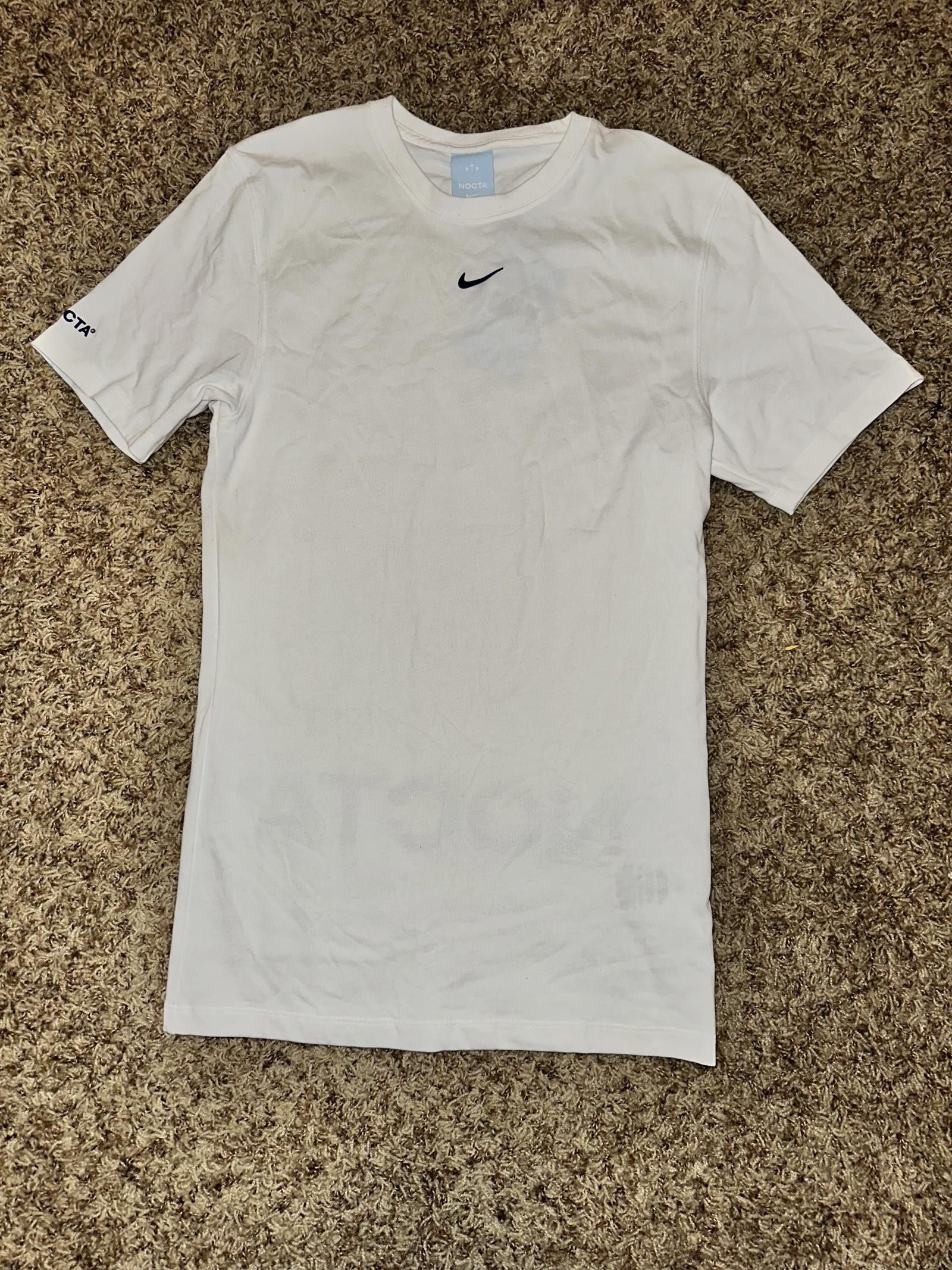 image of Nike X Drake Nocta Cardinal Stock T-Shirt White, Men's (Size XS)