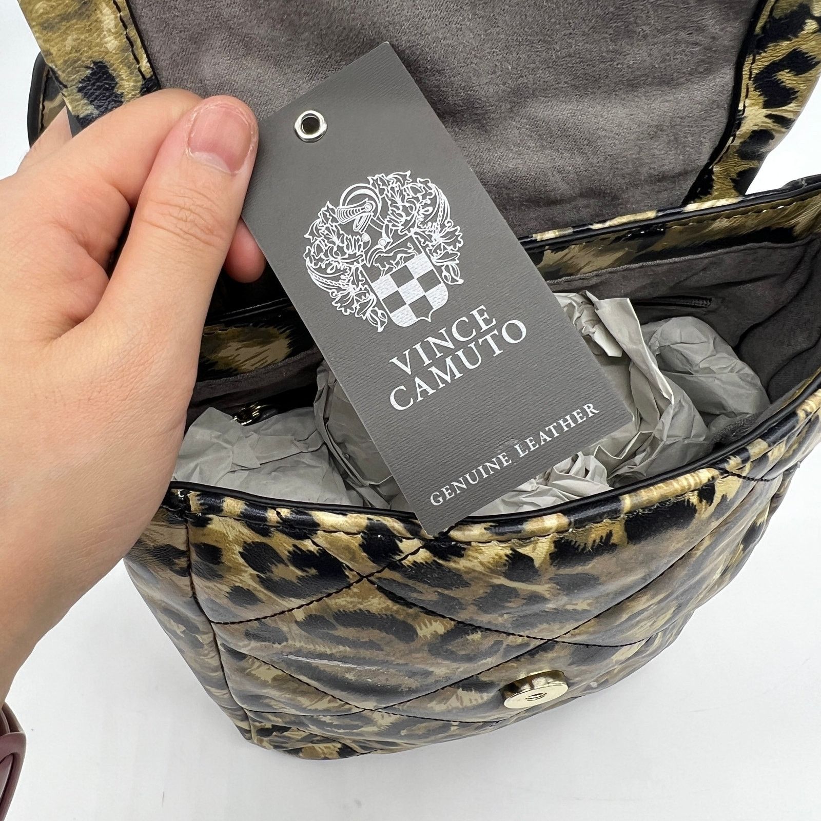 Other Vince Camuto Quilted Leather Crossbody - Doty Purse Leopard Size ONE SIZE - 13 Thumbnail
