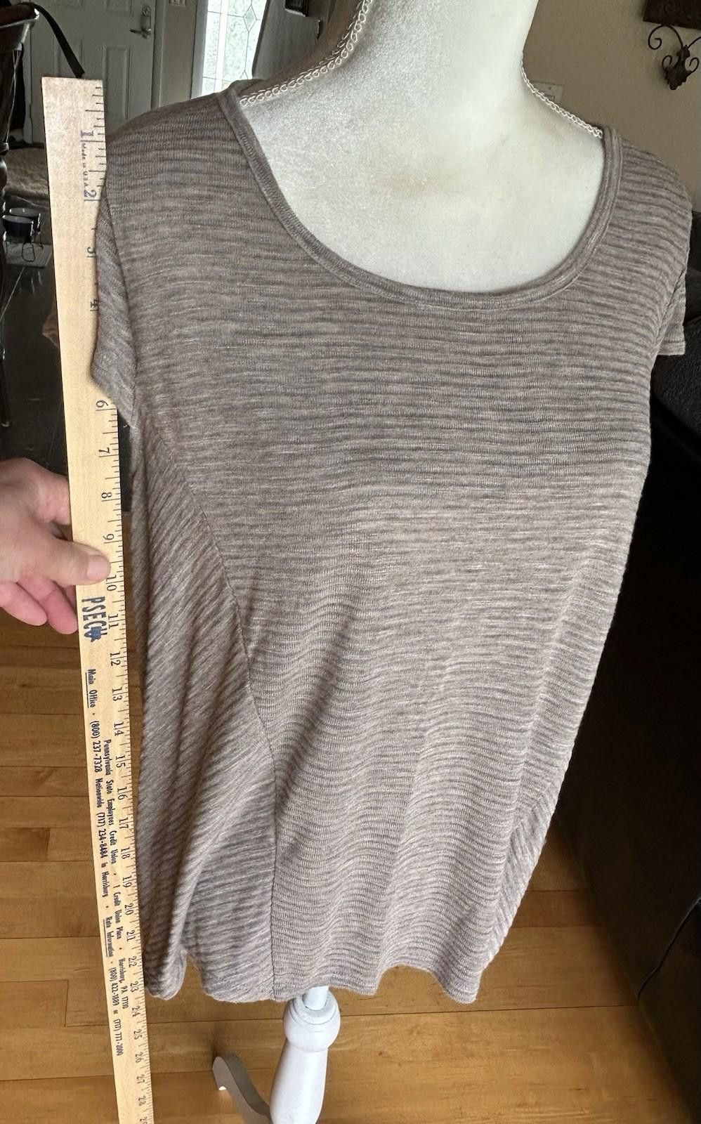 Massimo Osti Mossimo Textured Taupe Rayon Blend Top Shirt L Size L / US 10 / IT 46 - 4 Thumbnail