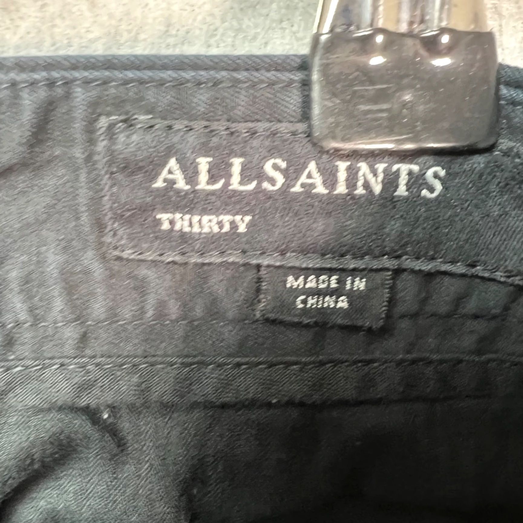 Allsaints AllSaints Mens Pants Black Cotton Slim Fit Chino Tapered Leg Flat Front 30 Inseam 25 Casual N/A Size US 30 / EU 46 - 3 Thumbnail