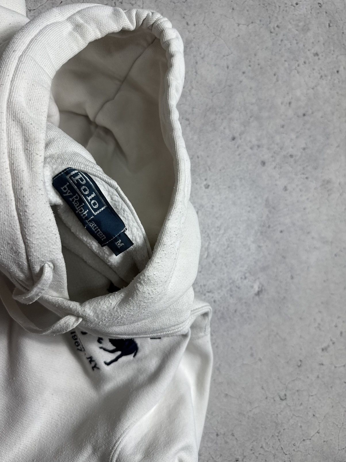 Polo Ralph Lauren Polo Ralph Lauren Big Pony #3 White Vintage Hoodie Size US M / EU 48-50 / 2 - 8 Thumbnail