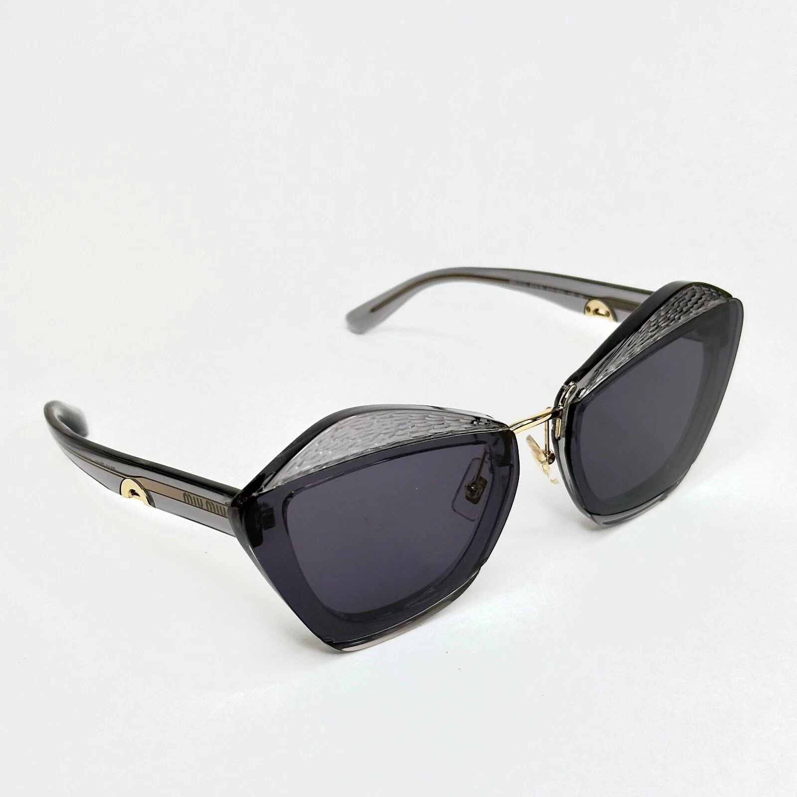 Miu Miu MIU MIU CHARM MU01XS Crystal Gray Geometric Luxury 01X 01XS Size ONE SIZE - 5 Thumbnail