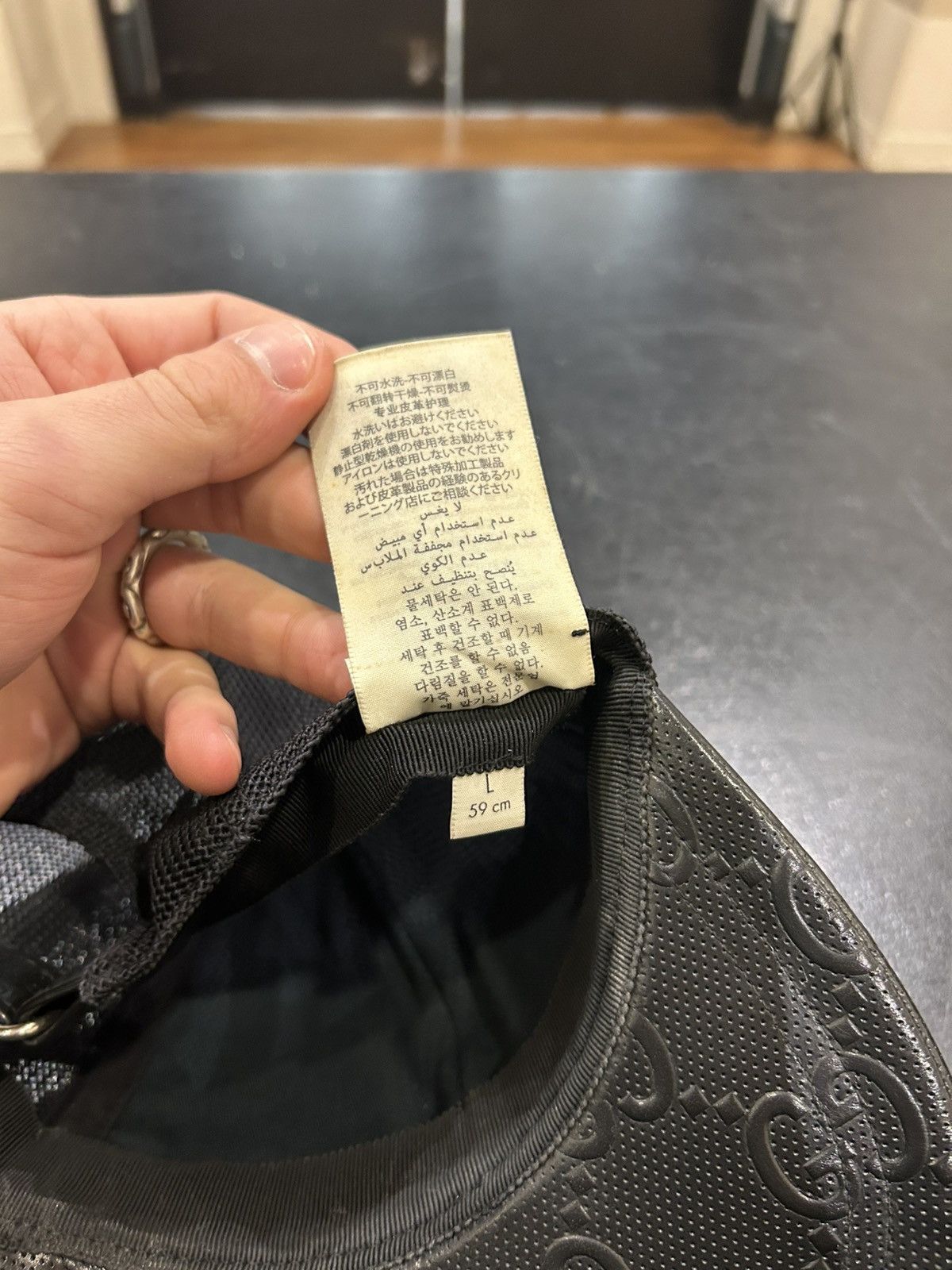 Gucci Gucci Leather Monogram Trucker Hat Size ONE SIZE - 10 Thumbnail