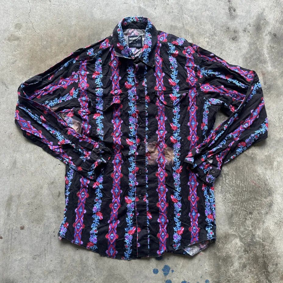 Wrangler Vintage Wrangler Brushpopper Western Floral Button Shirt Size US M / EU 48-50 / 2 - 1 Thumbnail