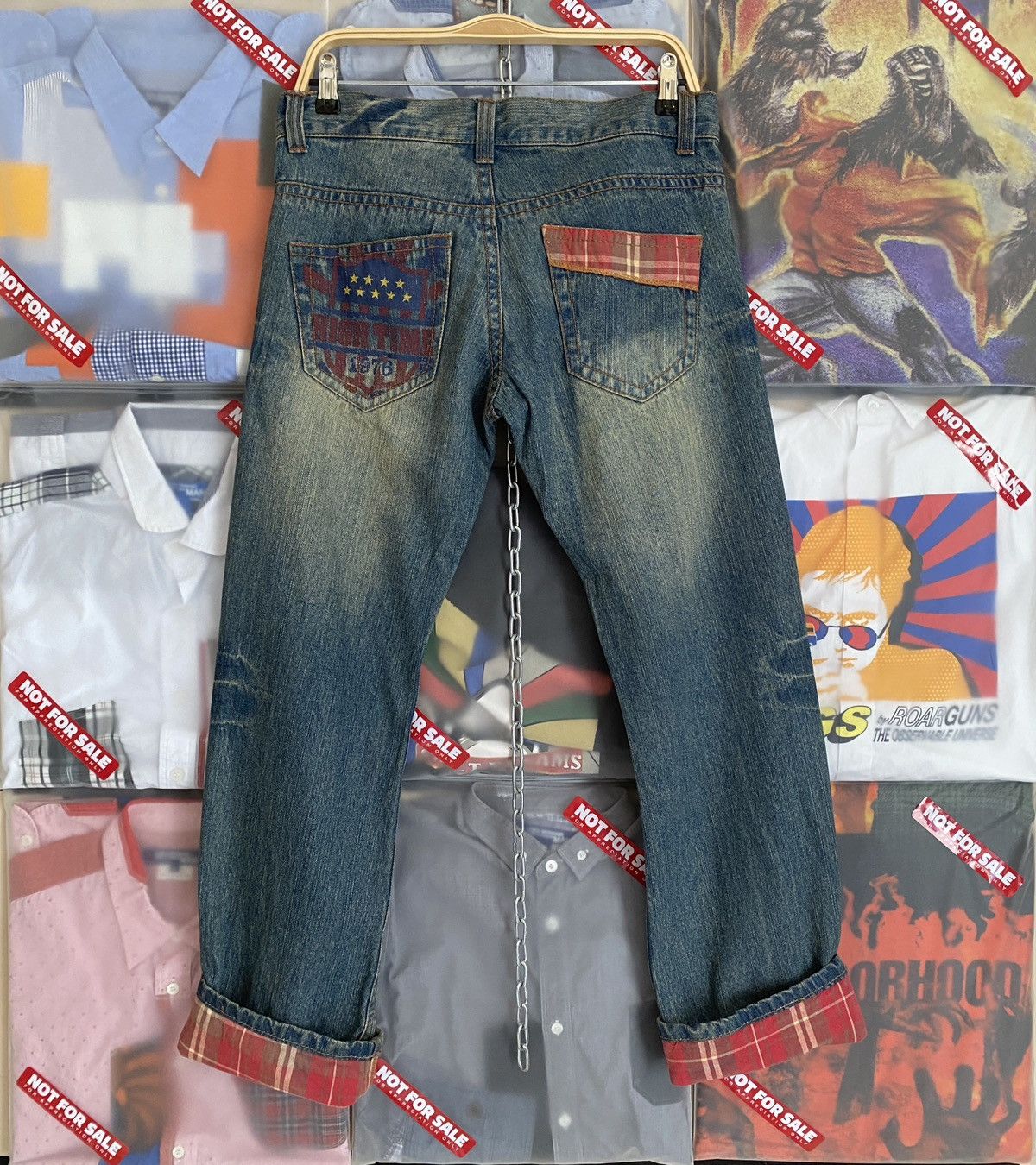 Hysteric Glamour Playchess Jeans Painted Jeans Rework Size US 33 - 6 Thumbnail