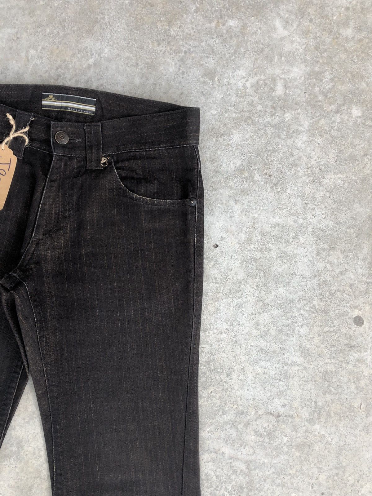 Melrose Japanese Melrose Flared Jeans Hickory Stripe Distressed Size US 31 - 5 Thumbnail