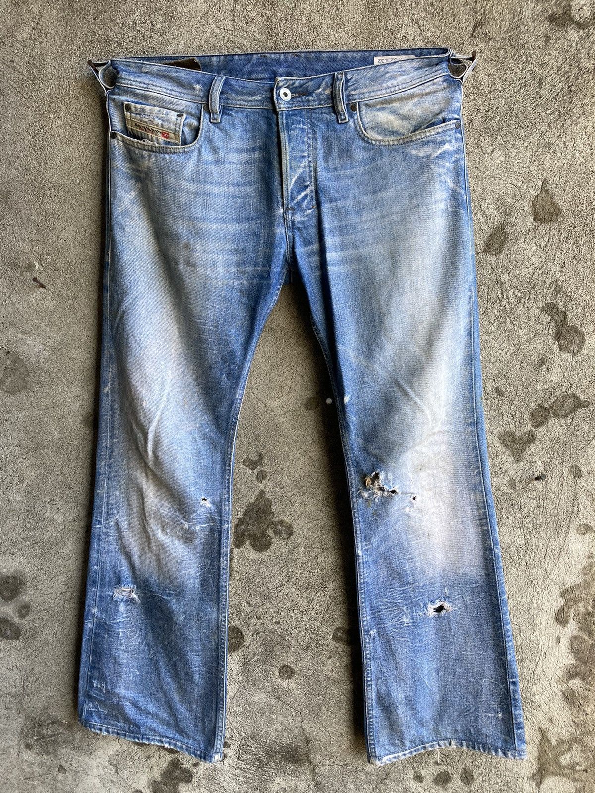 Diesel × Vintage Diesel Low waist Flared Denim Sick Fade Size US 34 / EU 50 - 1 Thumbnail