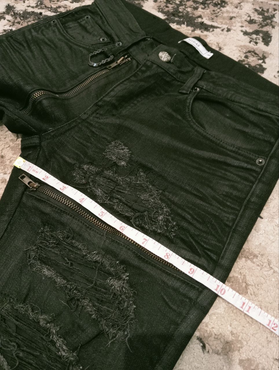 Japanese Brand JAPANESE MIDAS ZIPPER DISTRESSED LOOK STRETCH JEANS Size US 32 / EU 48 - 18 Thumbnail