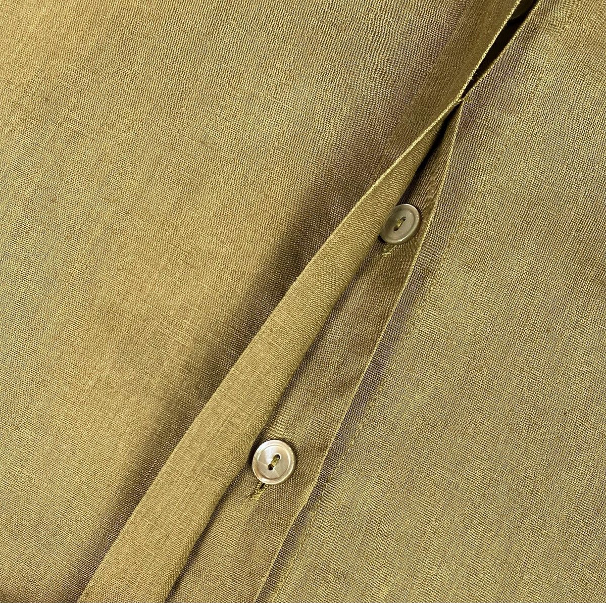 Vintage Women's KATHARINA HOVMAN 100% Linen LS Khaki Shirt US 6 Size M / US 6-8 / IT 42-44 - 11 Thumbnail