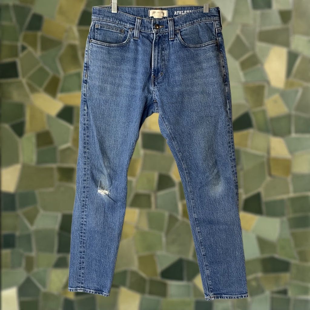 Madewell Madewell Jeans Men 32x30 Blue Slim Distressed Stretch 5-Pocket Denim Regular Slim Mens Jeans Size US 32 / EU 48 - 1 Thumbnail