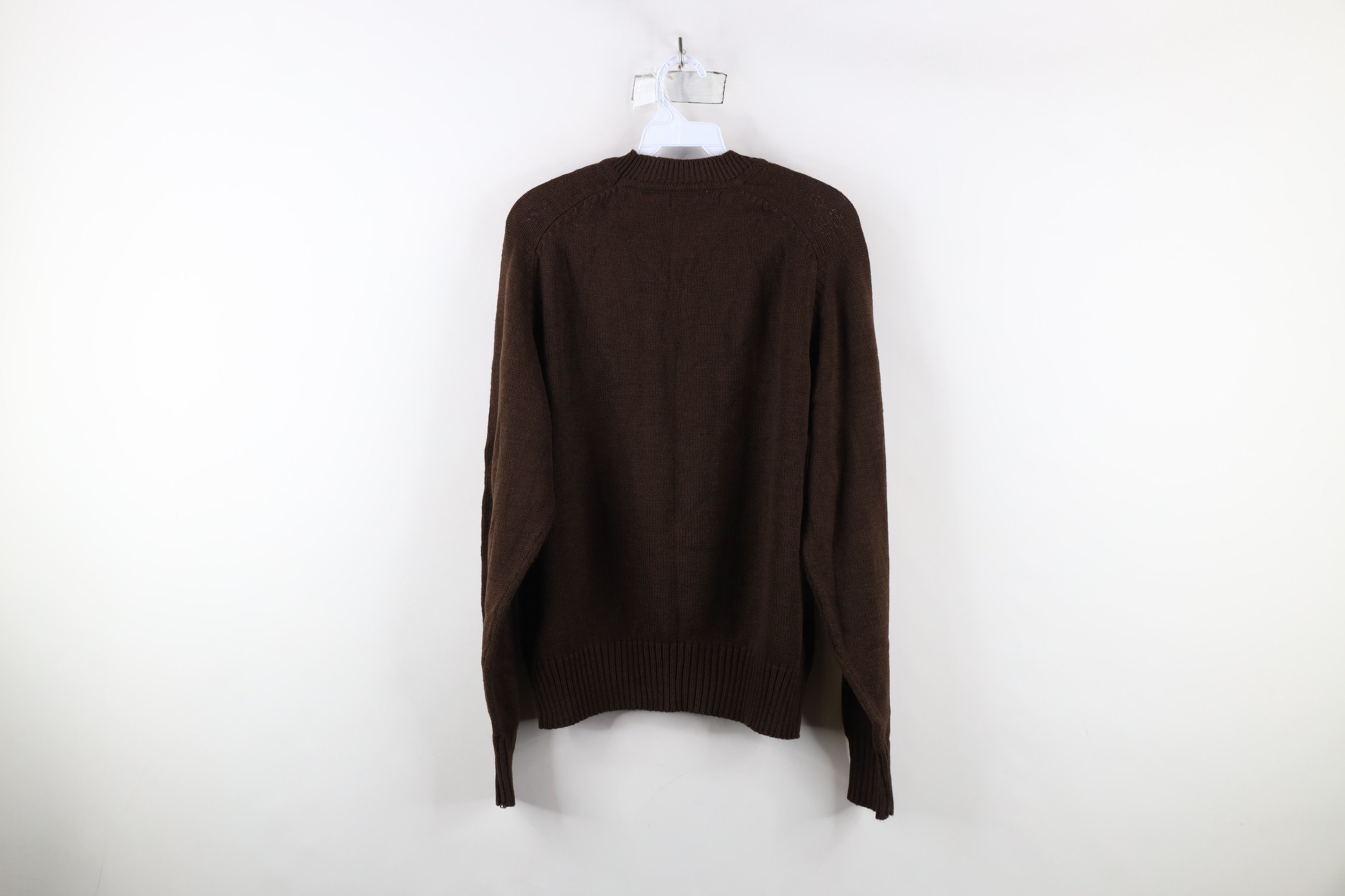 Vintage Vintage 90s Streetwear Knit Crewneck Sweater Brown Acrylic Size US M / EU 48-50 / 2 - 7 Thumbnail